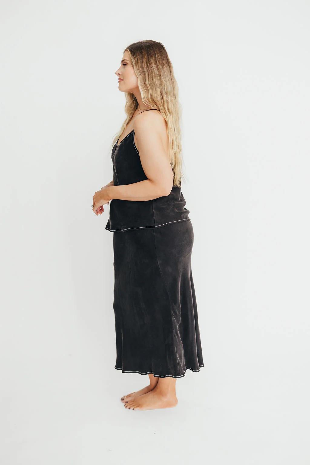 Romana Cami Top and Skirt Set in Black - Image 22