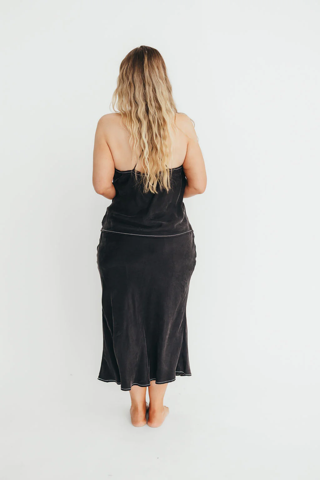 Romana Cami Top and Skirt Set in Black - Image 24
