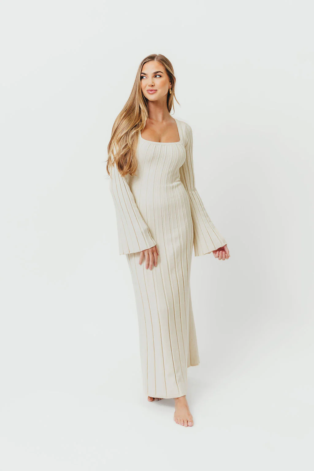 Rowan Square Neck Maxi Dress in Cream