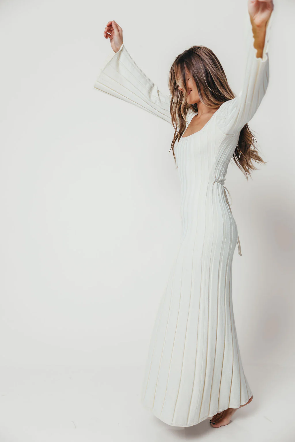 Rowan Square Neck Maxi Dress in Cream - Image 12