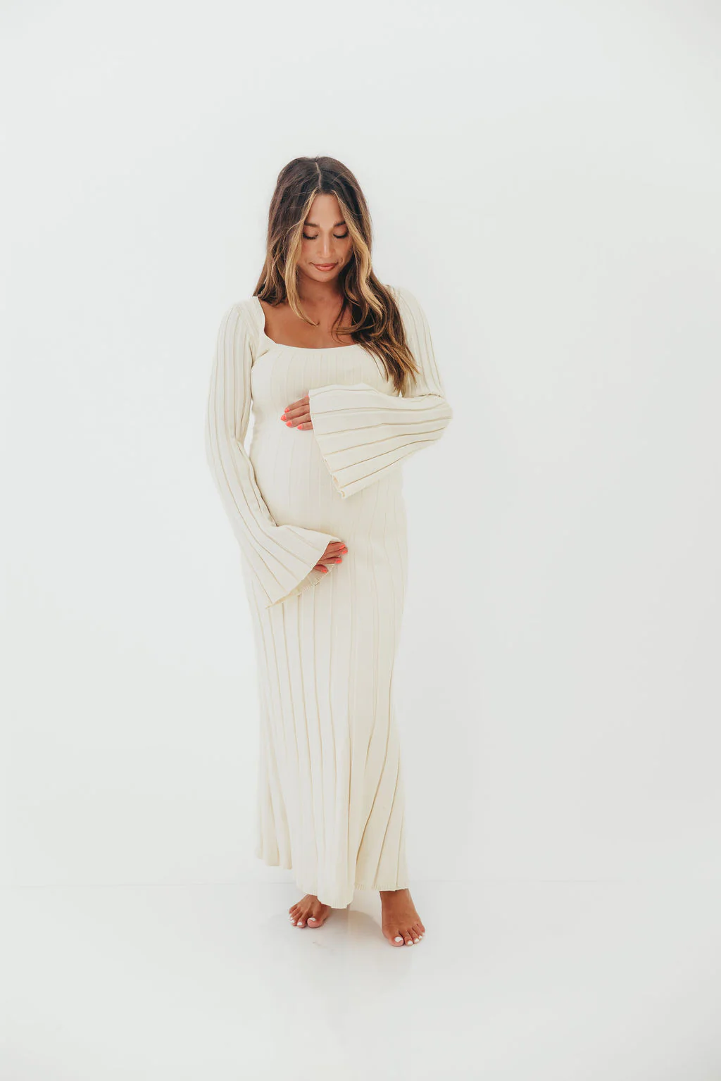 Rowan Square Neck Maxi Dress in Cream - Image 3