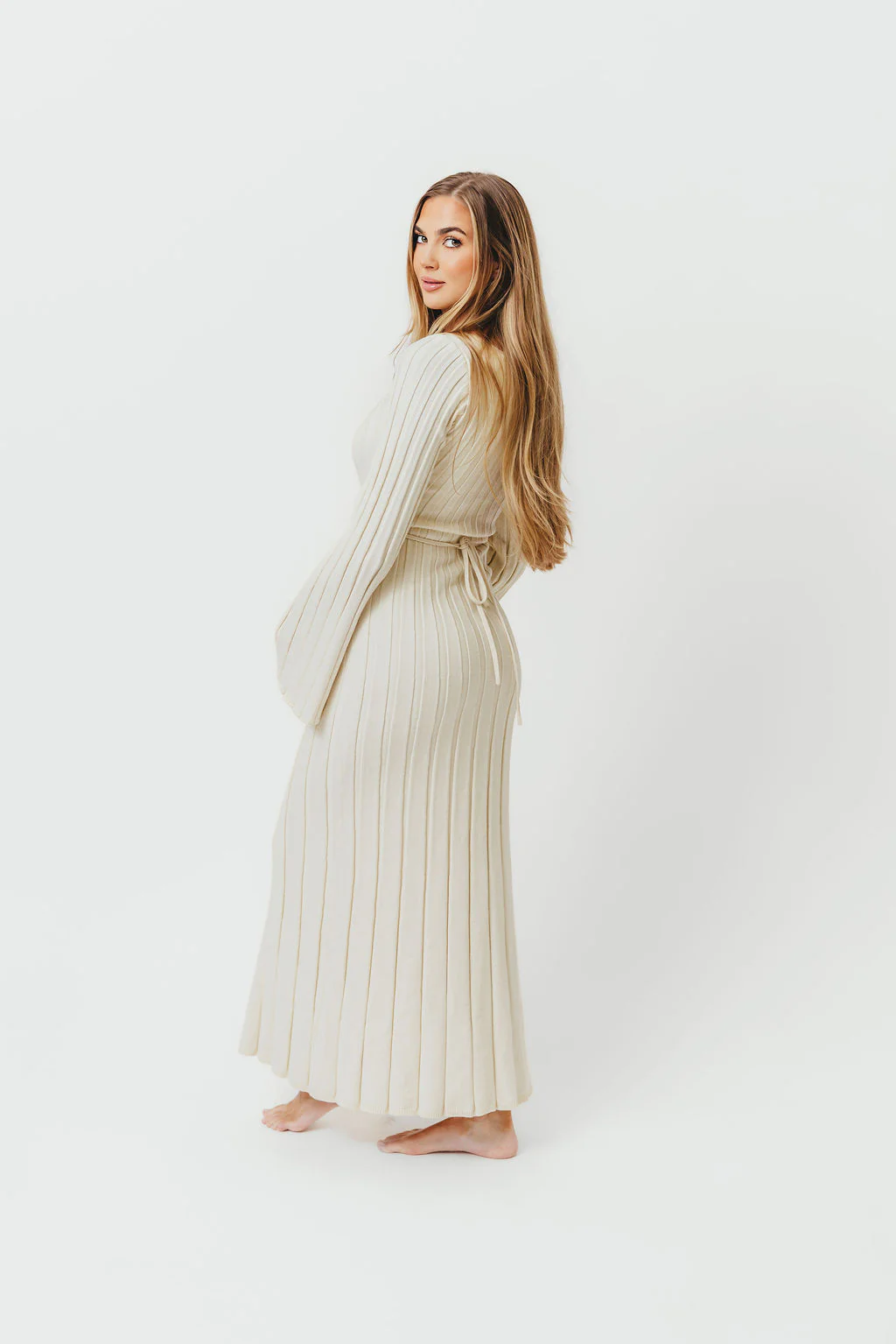 Rowan Square Neck Maxi Dress in Cream - Image 6