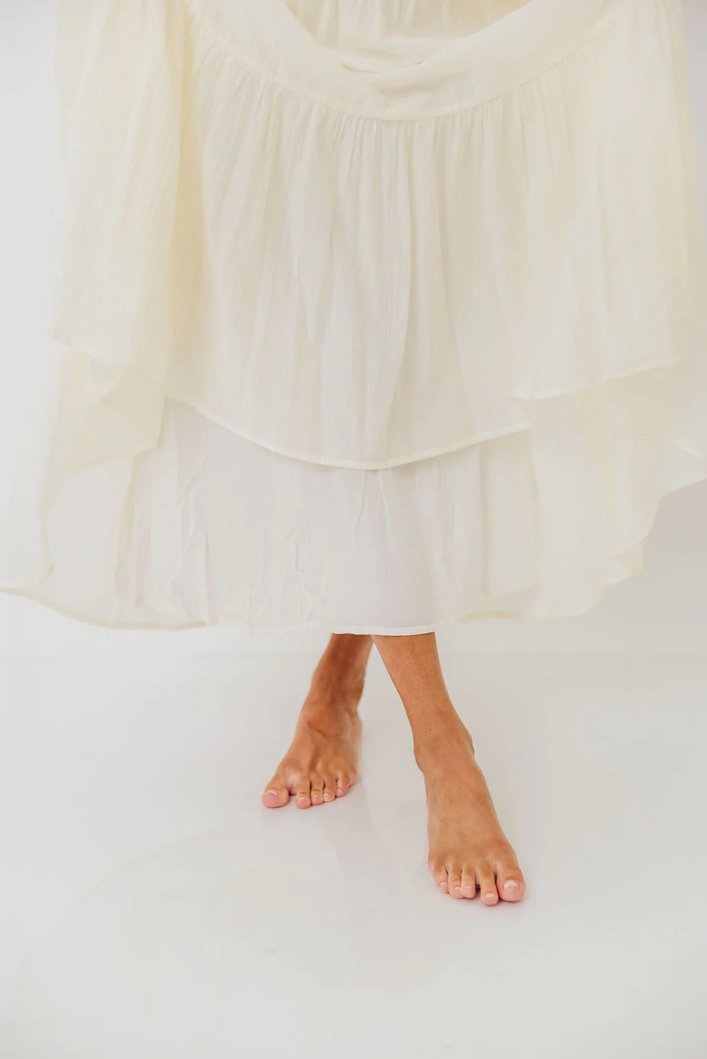Katy Pleated Bodice Maxi Dress in Cream - Bump Friendly - Image 27