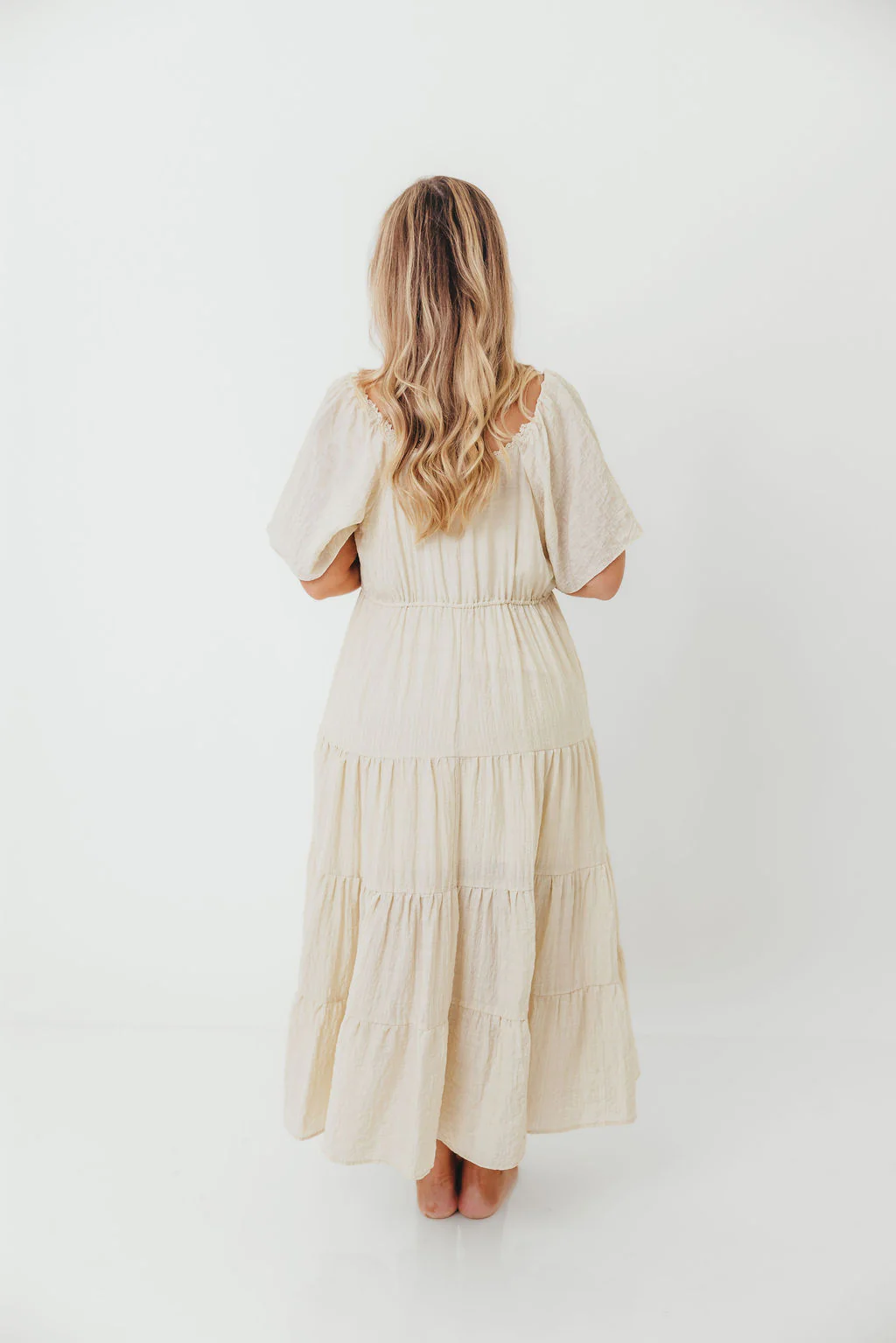 Rumi Woven Sweetheart Maxi Dress in Natural - Bump Friendly - Detachable Liner - Image 16