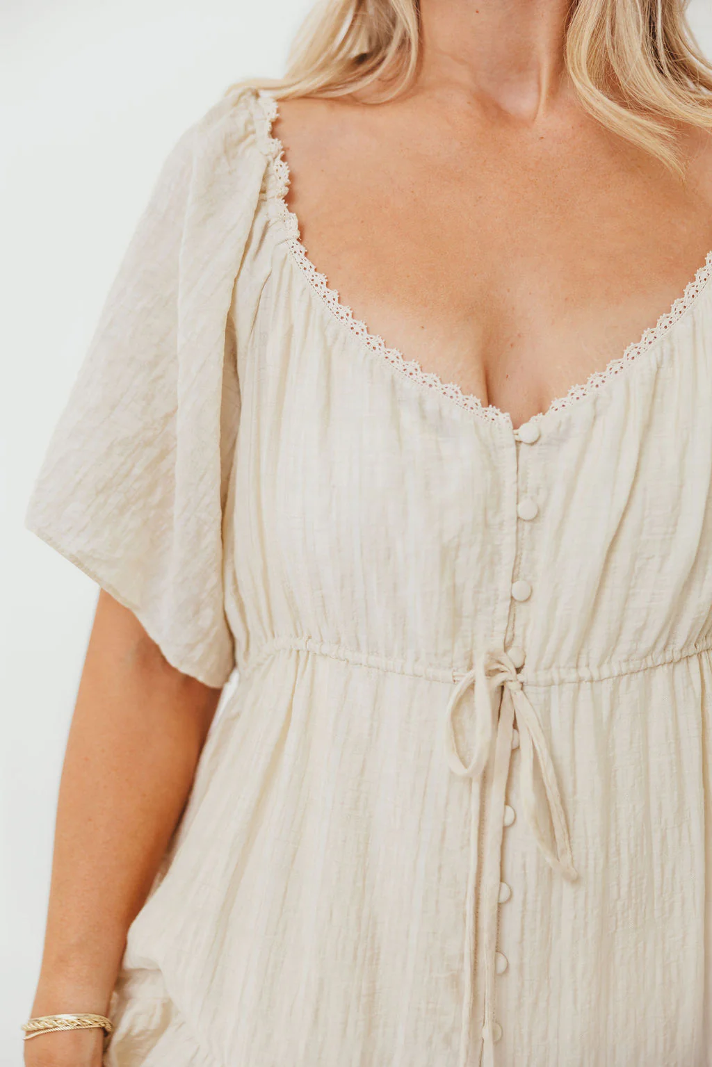 Rumi Woven Sweetheart Maxi Dress in Natural - Bump Friendly - Detachable Liner - Image 18