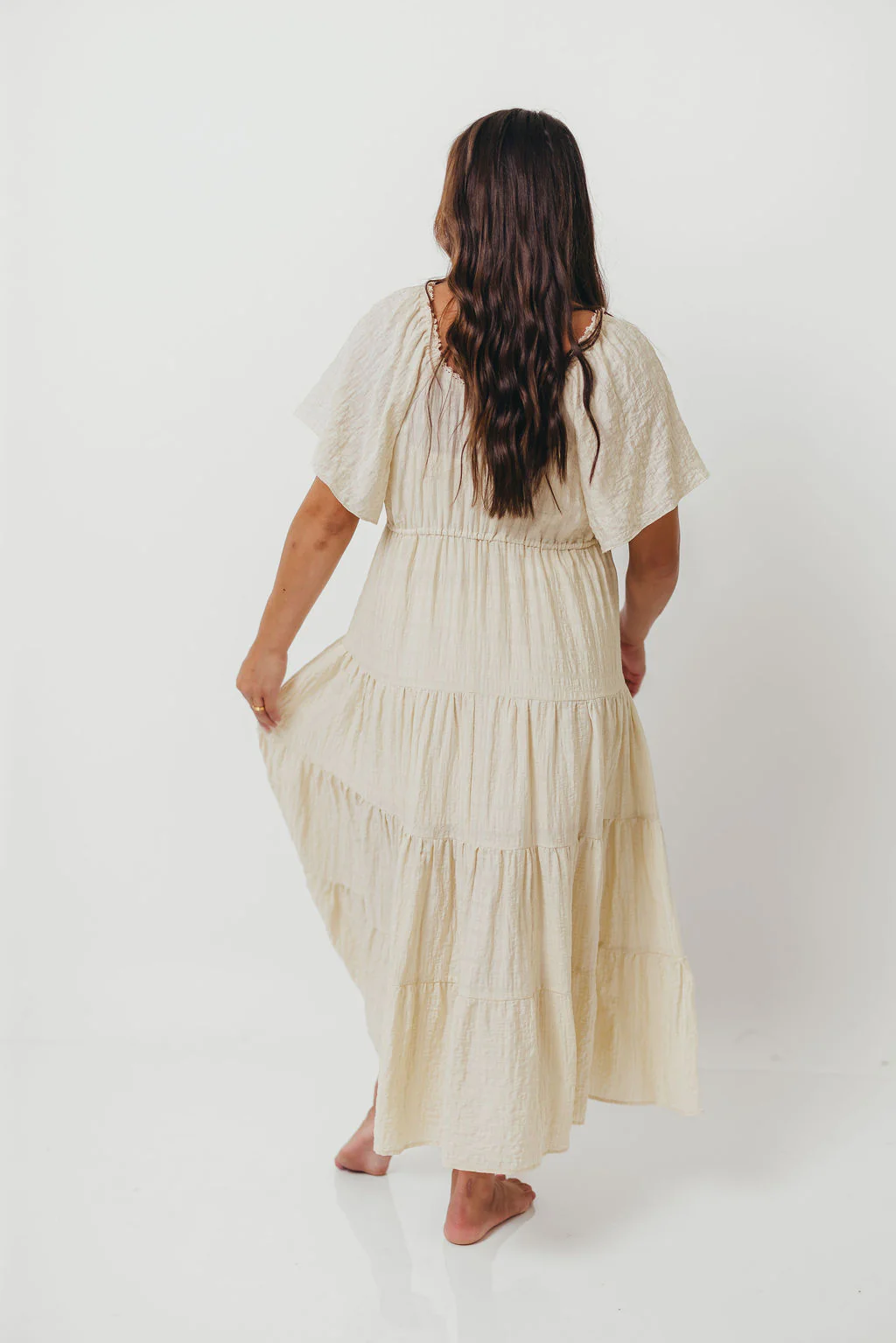 Rumi Woven Sweetheart Maxi Dress in Natural - Bump Friendly - Detachable Liner - Image 27