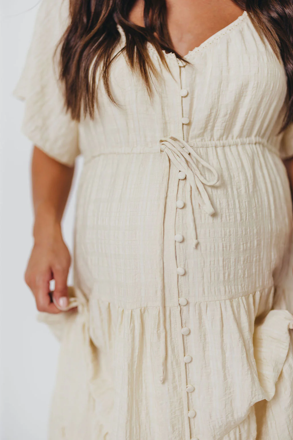 Rumi Woven Sweetheart Maxi Dress in Natural - Bump Friendly - Detachable Liner - Image 30