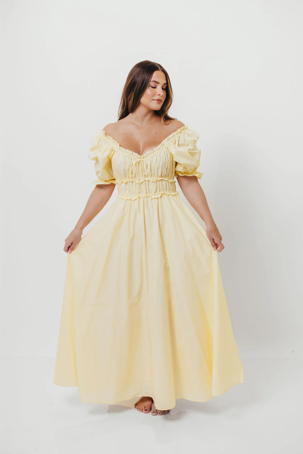 Sydnee Cotton Maxi Dress in Butter Yellow - Bump Friendly - Image 24