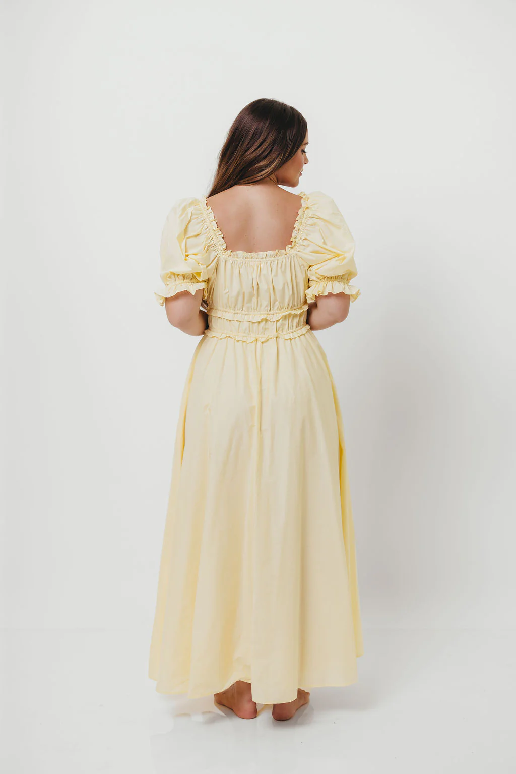 Sydnee Cotton Maxi Dress in Butter Yellow - Bump Friendly - Image 25