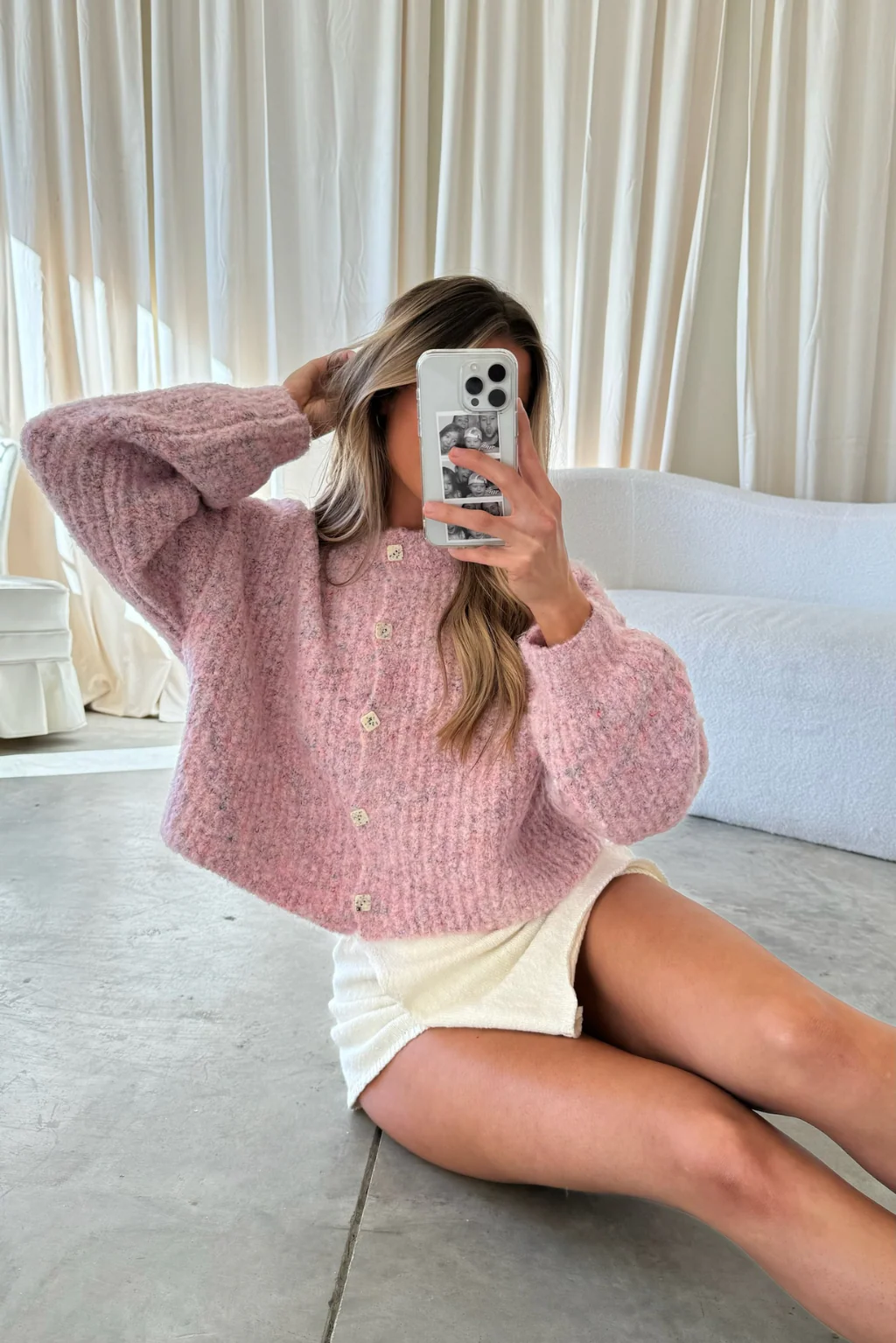 Carolina Sweater Skort in Cream - Image 9