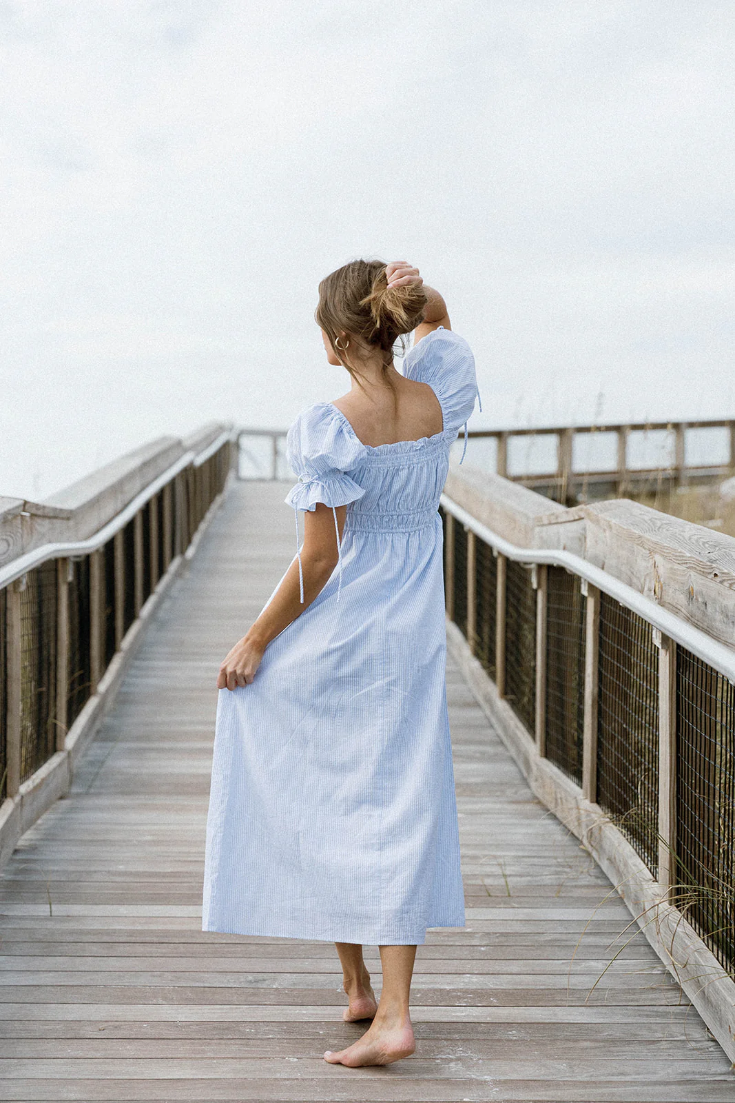 Savanna Steppe 100% Cotton Maxi Dress in Light Blue Stripe - Bump Friendly & Inclusive Sizing *6/9 PRE-ORDER* - Image 16