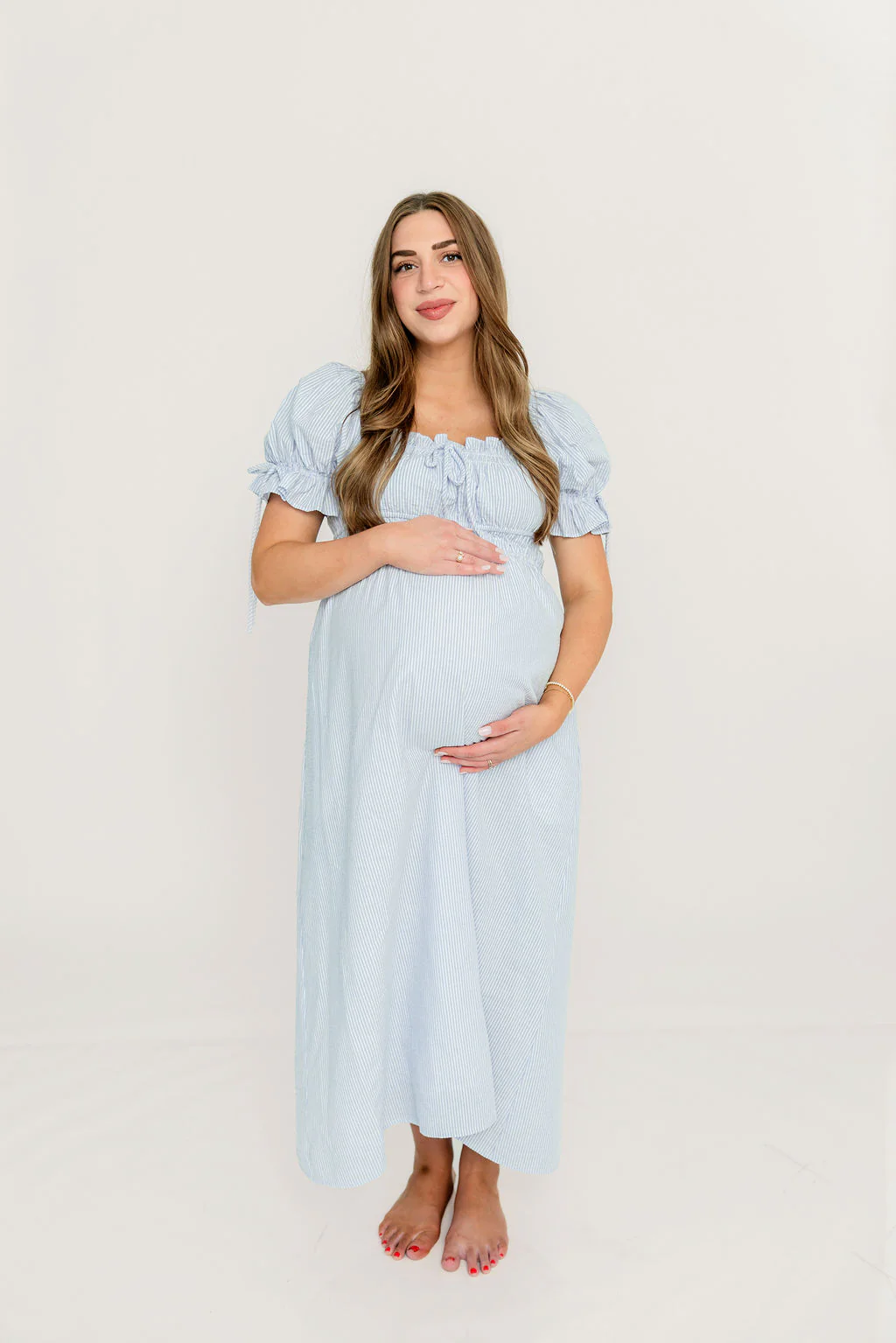 Savanna Steppe 100% Cotton Maxi Dress in Light Blue Stripe - Bump Friendly & Inclusive Sizing *6/9 PRE-ORDER* - Image 20