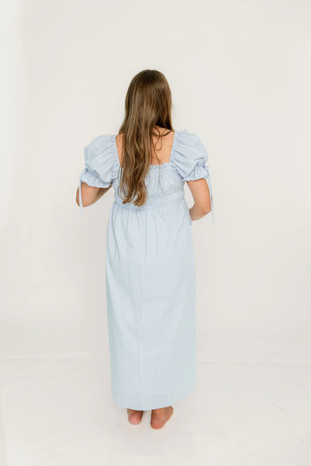 Savanna Steppe 100% Cotton Maxi Dress in Light Blue Stripe - Bump Friendly & Inclusive Sizing *6/9 PRE-ORDER* - Image 25