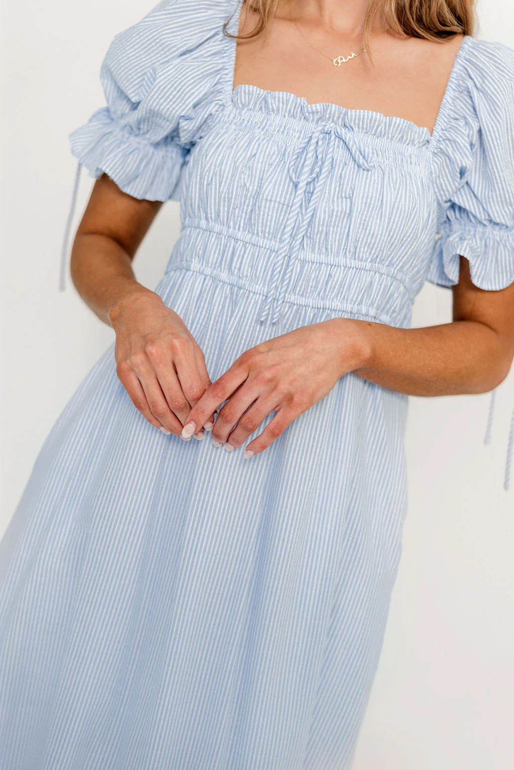 Savanna Steppe 100% Cotton Maxi Dress in Light Blue Stripe - Bump Friendly & Inclusive Sizing *6/9 PRE-ORDER* - Image 31