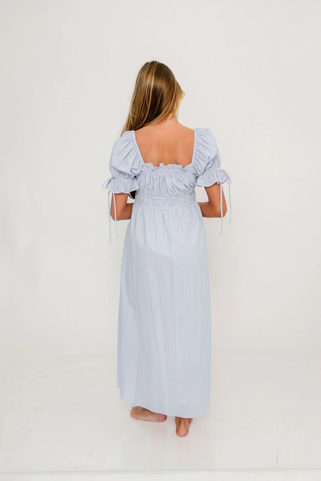 Savanna Steppe 100% Cotton Maxi Dress in Light Blue Stripe - Bump Friendly & Inclusive Sizing *6/9 PRE-ORDER* - Image 35