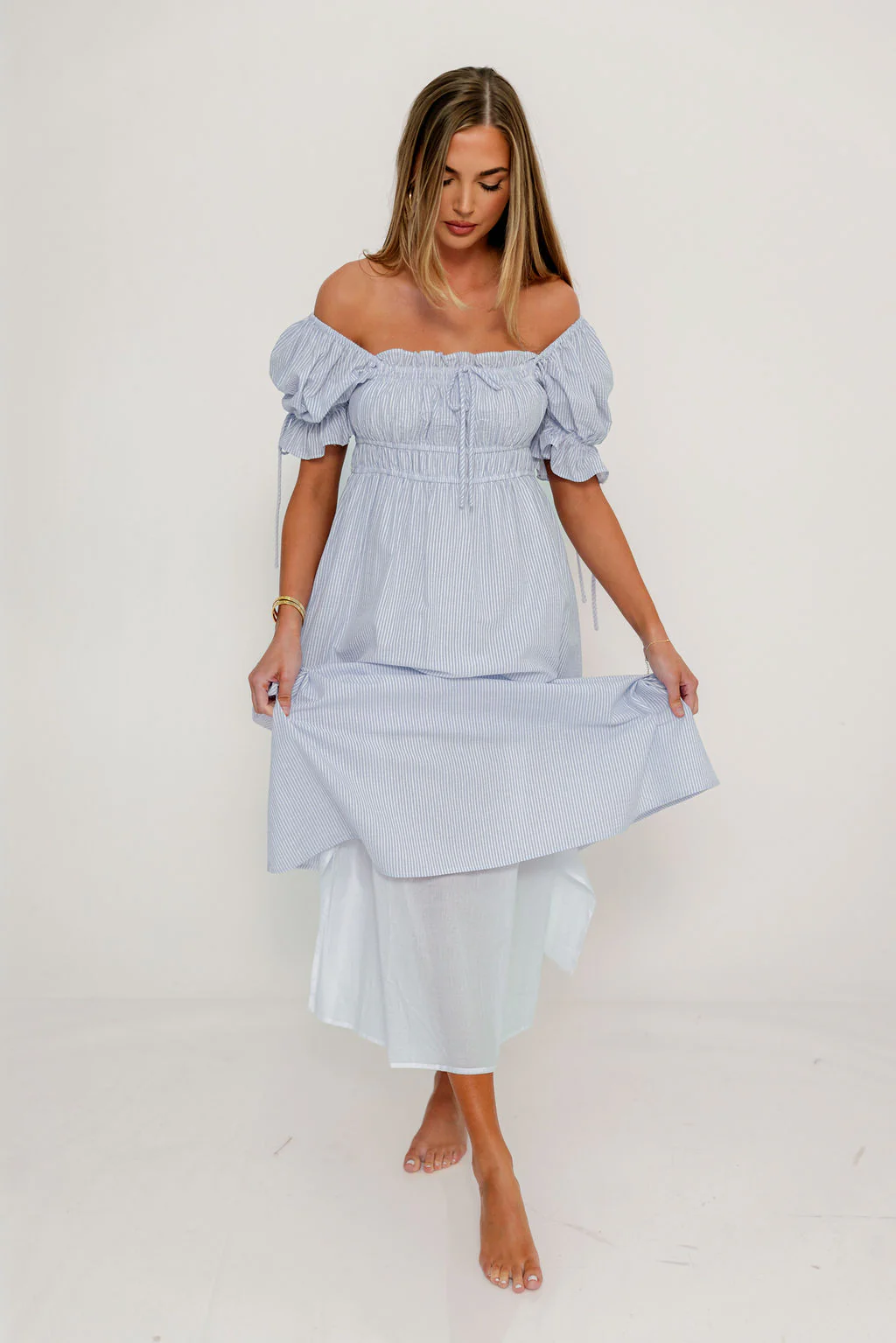 Savanna Steppe 100% Cotton Maxi Dress in Light Blue Stripe - Bump Friendly & Inclusive Sizing *6/9 PRE-ORDER* - Image 41
