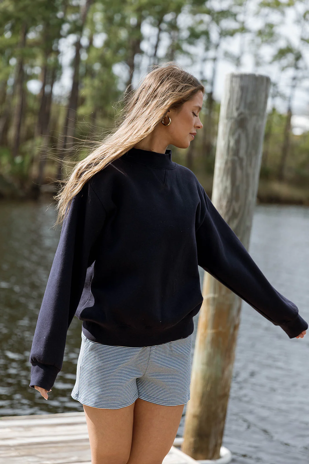 Scout Wide Neck Fleece Sweatshirt in Midnight - Image 2