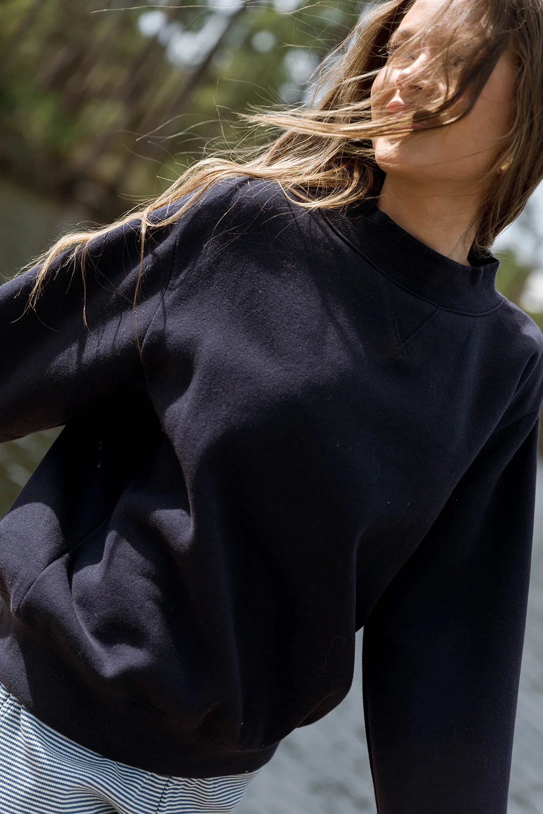 Scout Wide Neck Fleece Sweatshirt in Midnight - Image 4