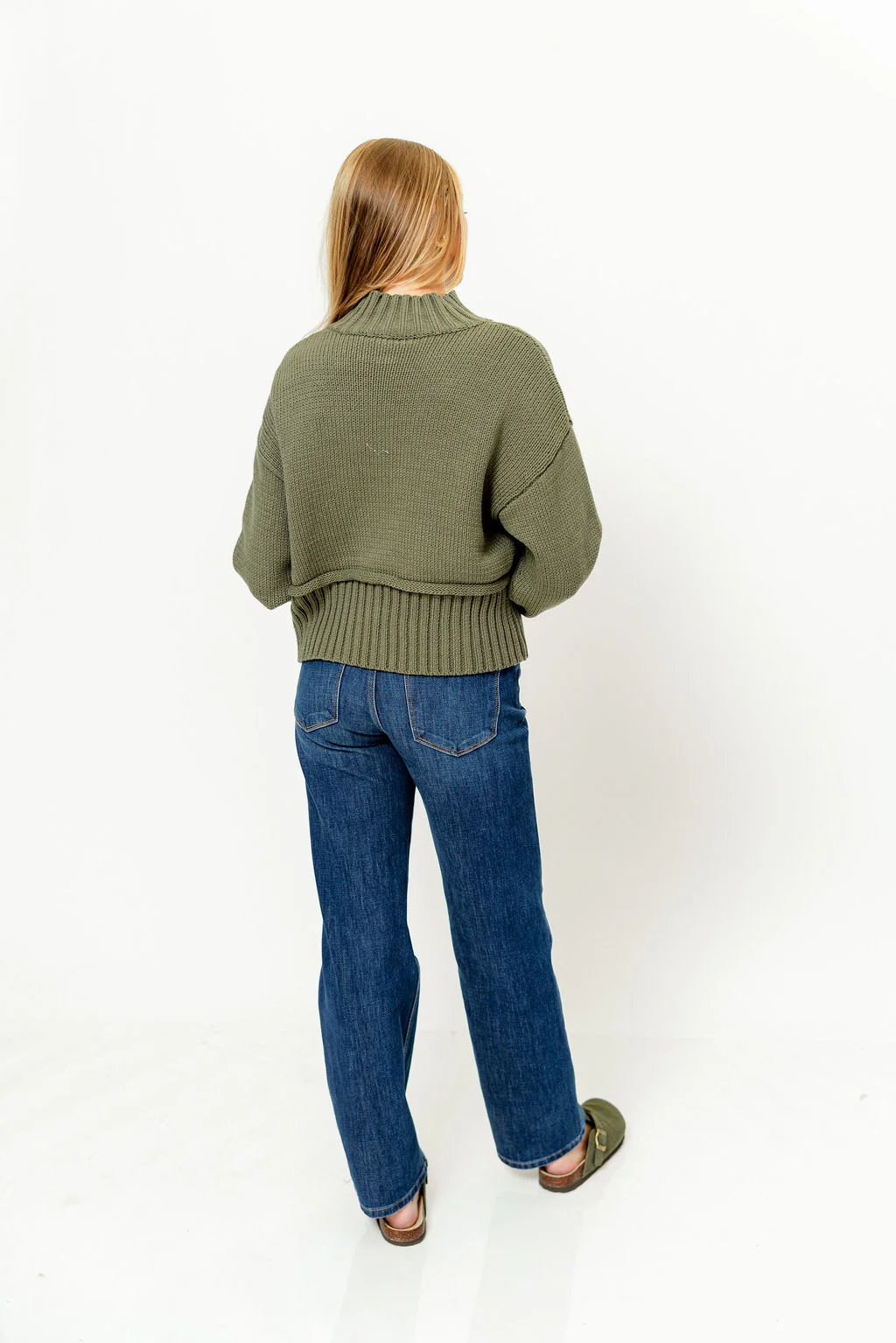 Selma Turtleneck Sweater in Olive - Image 6