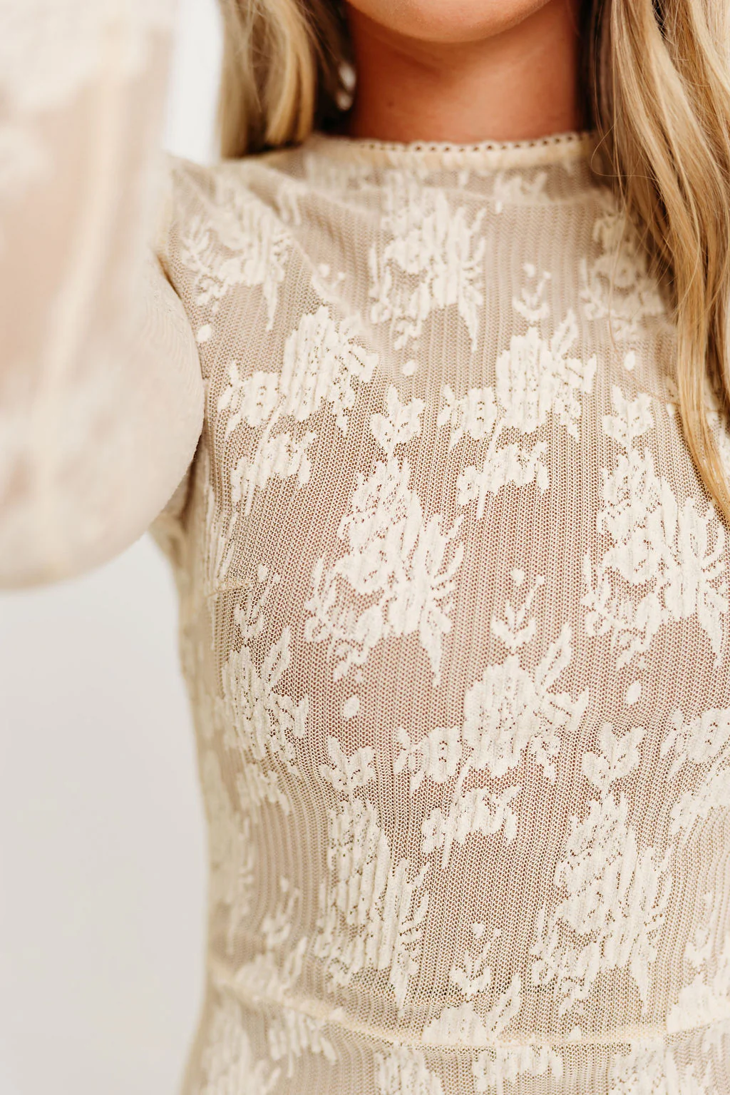 Seraphine Lace Maxi Dress in Cream - Inclusive Sizing & Bump Friendly (Size Up for Bump) - Image 11