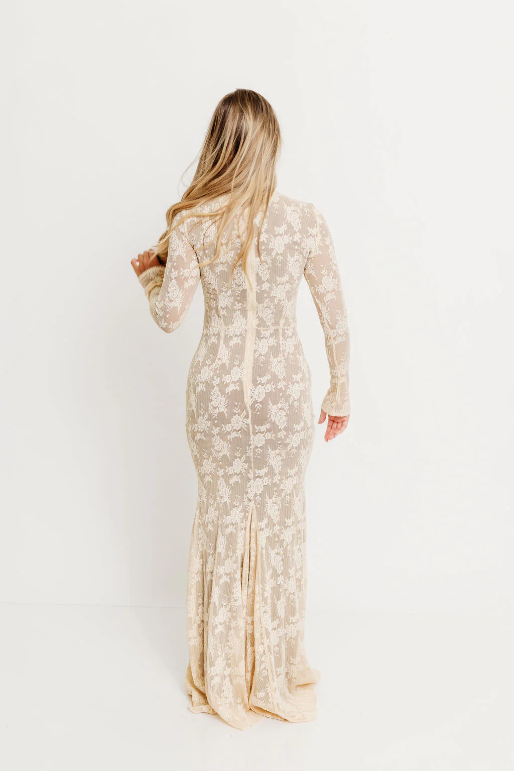 Seraphine Lace Maxi Dress in Cream - Inclusive Sizing & Bump Friendly (Size Up for Bump) - Image 13