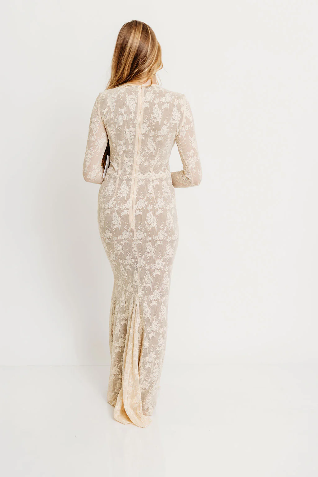 Seraphine Lace Maxi Dress in Cream - Inclusive Sizing & Bump Friendly (Size Up for Bump) - Image 17