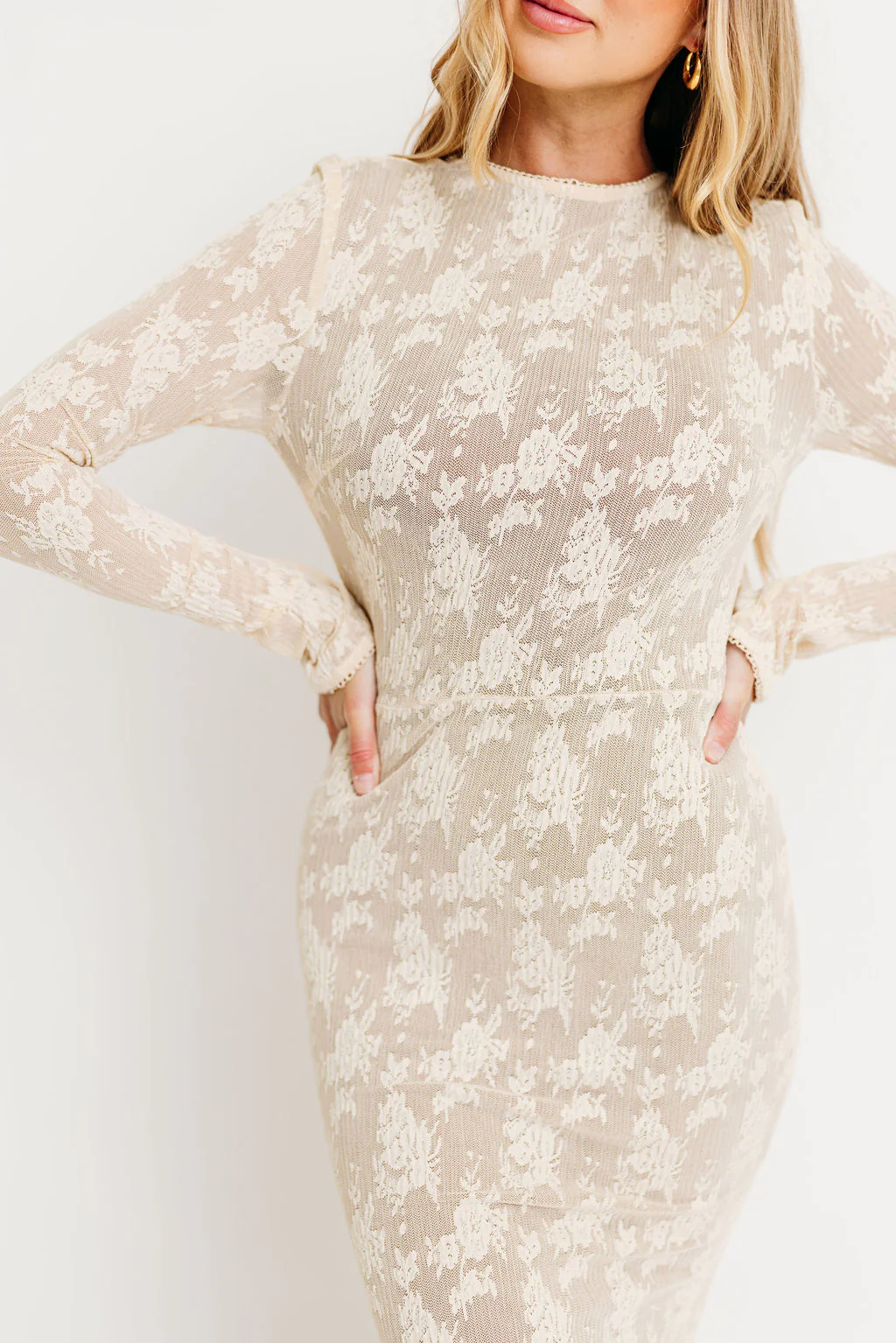 Seraphine Lace Maxi Dress in Cream - Inclusive Sizing & Bump Friendly (Size Up for Bump) - Image 21
