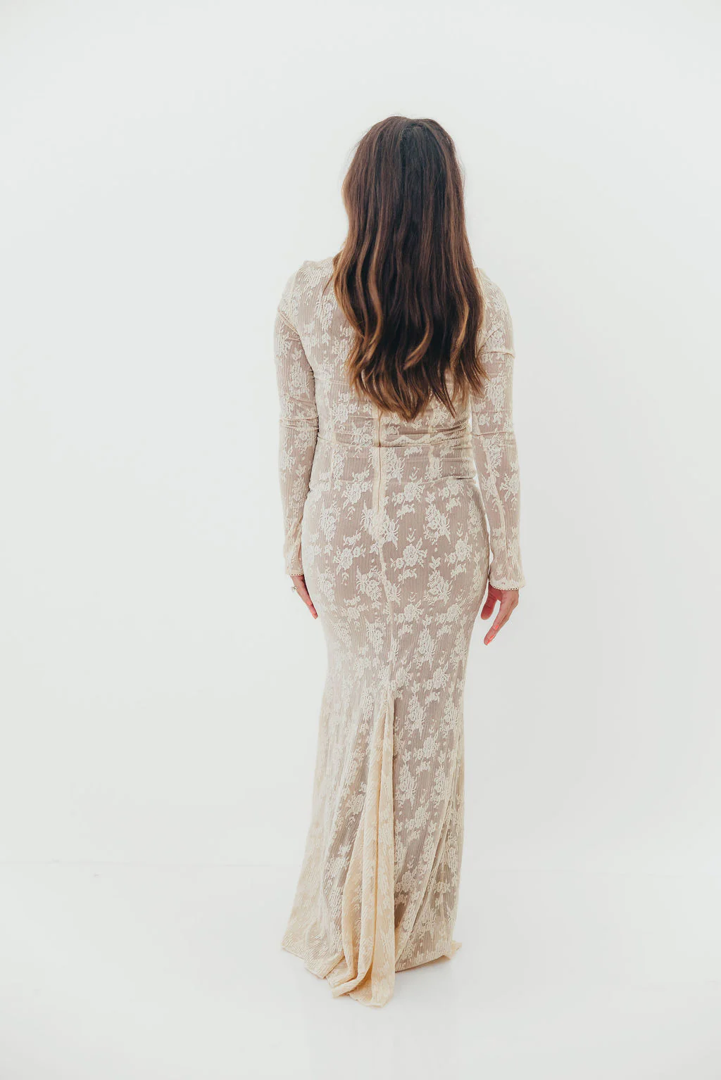 Seraphine Lace Maxi Dress in Cream - Inclusive Sizing & Bump Friendly (Size Up for Bump) - Image 24