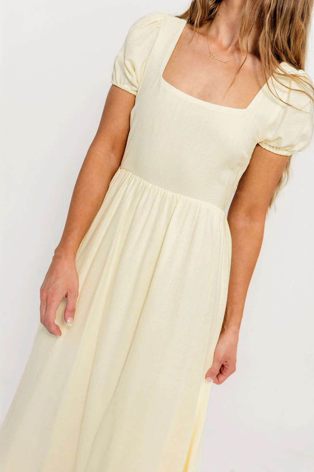 August Open Back Midi Dress in Ivory Cream - Bump Friendly - Image 8