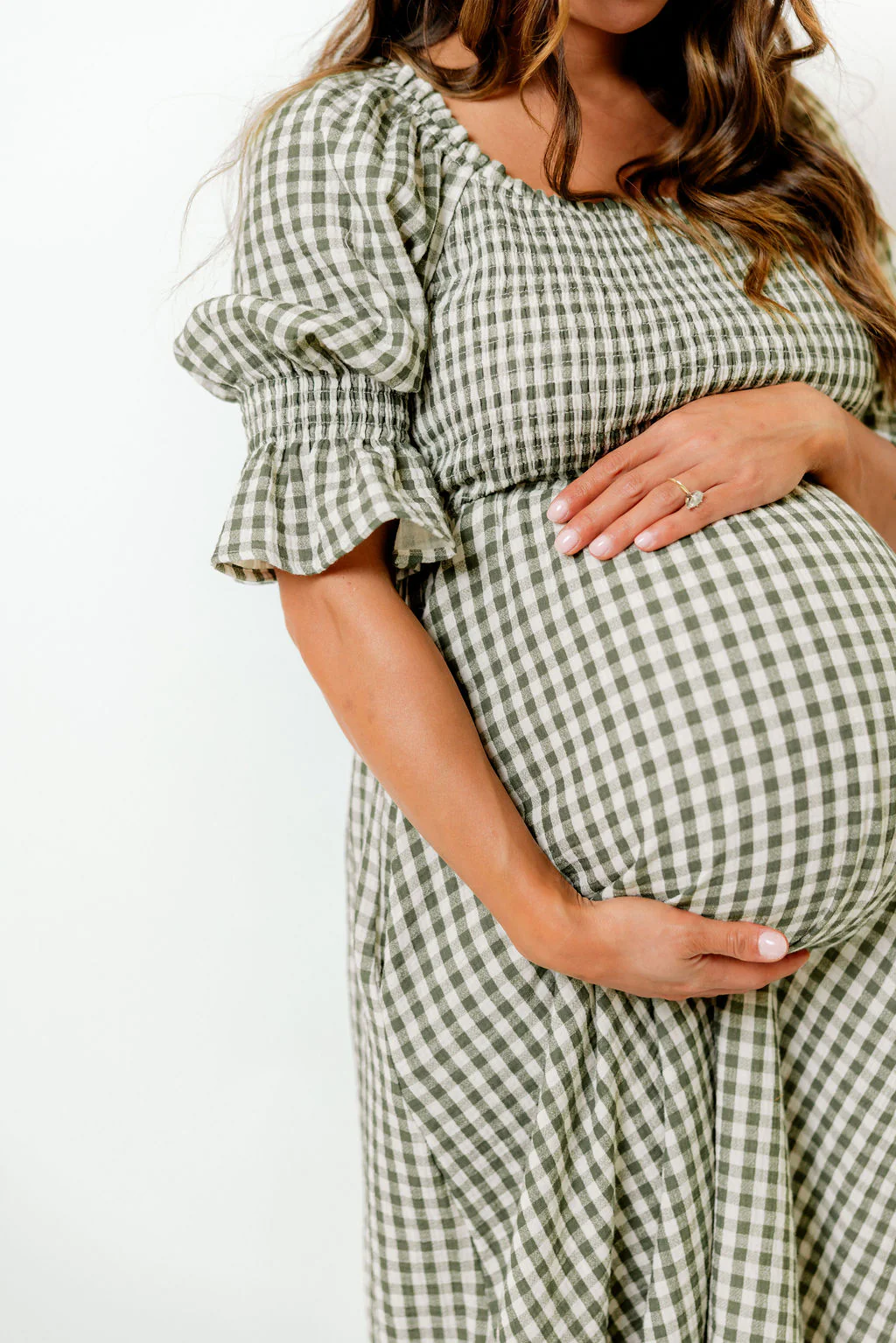 Sienna 100% Cotton Puff Sleeve Maxi Dress in Forest Plaid (Lined) - Bump Friendly - Image 12