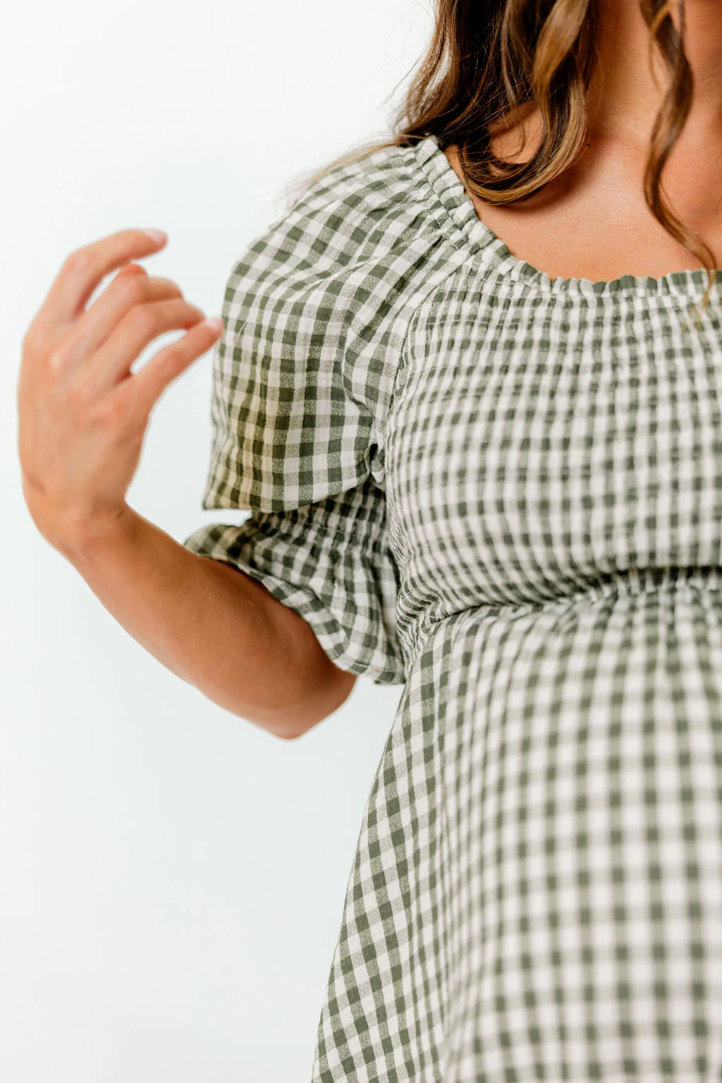 Sienna 100% Cotton Puff Sleeve Maxi Dress in Forest Plaid (Lined) - Bump Friendly - Image 21