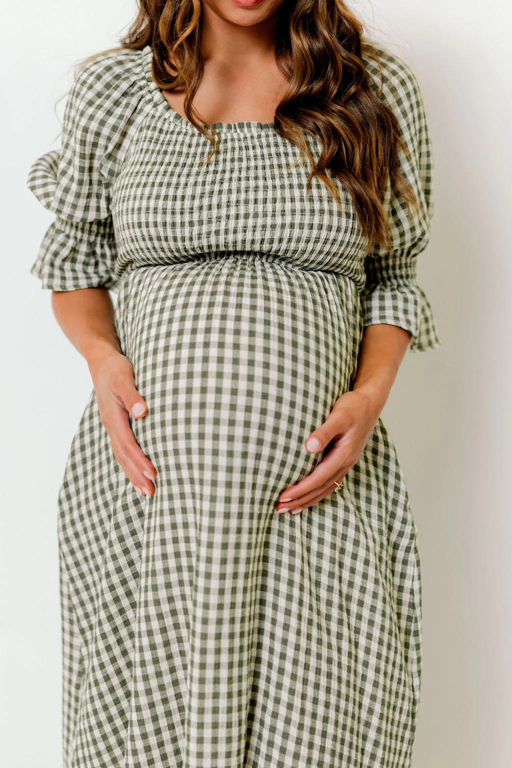 Sienna 100% Cotton Puff Sleeve Maxi Dress in Forest Plaid (Lined) - Bump Friendly - Image 22