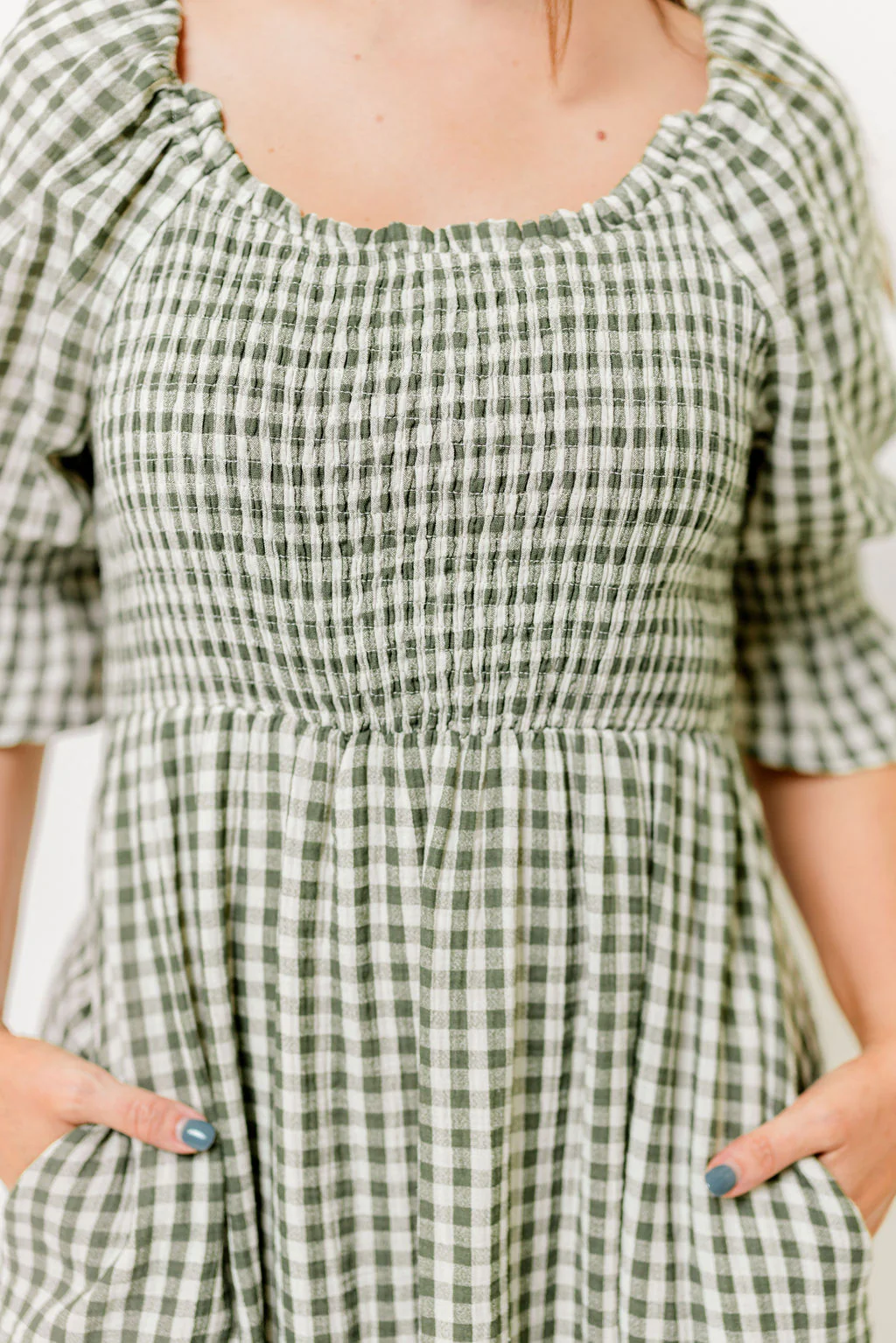 Sienna 100% Cotton Puff Sleeve Maxi Dress in Forest Plaid (Lined) - Bump Friendly - Image 28