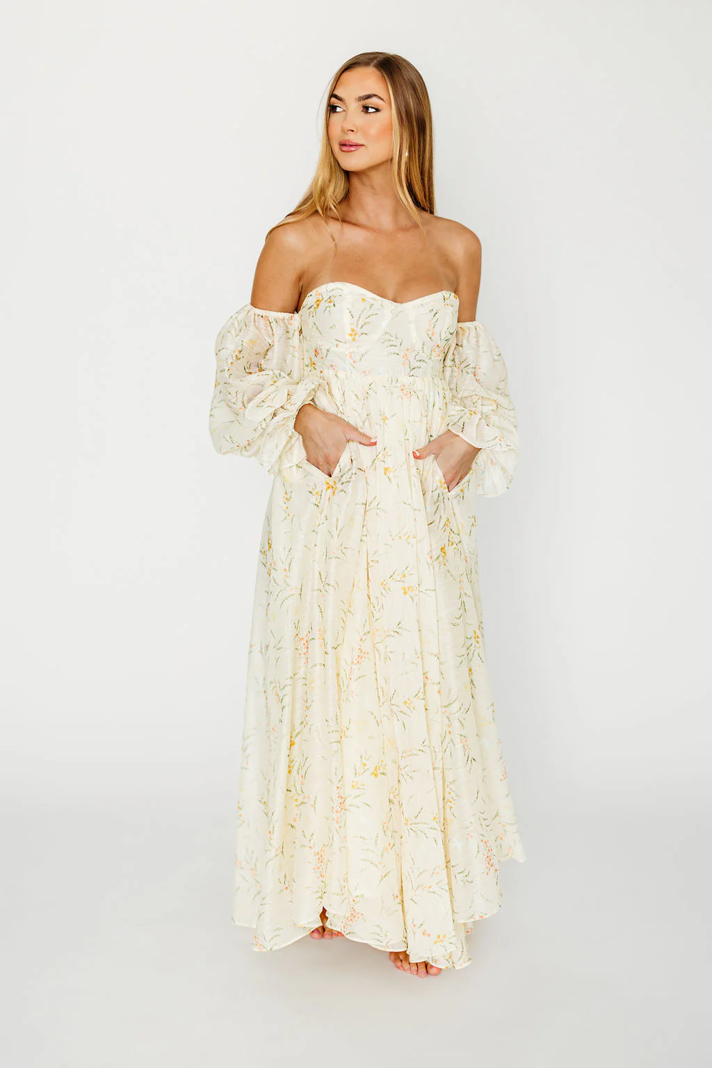 Ryder Grace Maxi Dress in Cream - Image 29