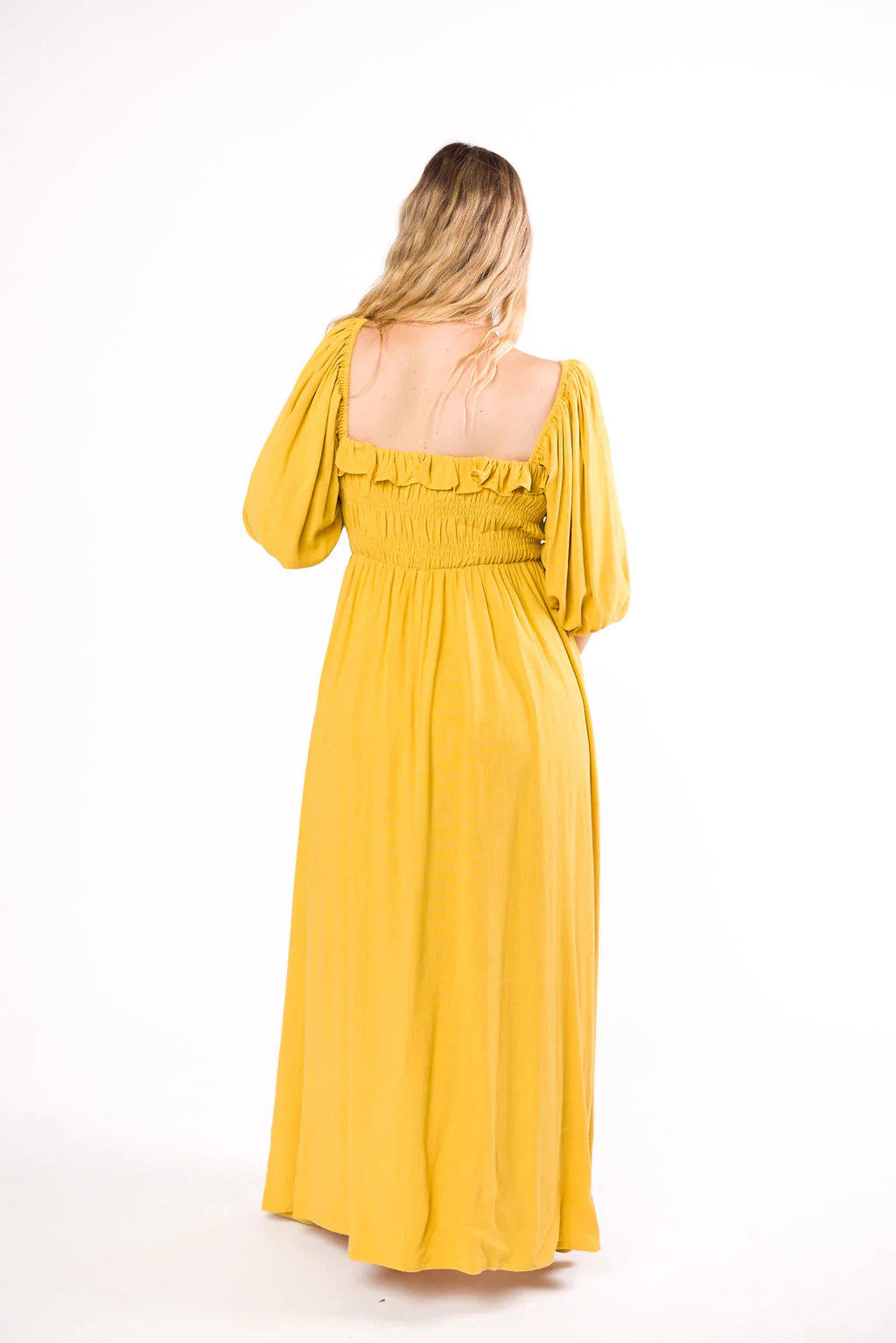 Devon Smocked Maxi Dress in Mustard - Bump Friendly *Final-Sale* - Image 18