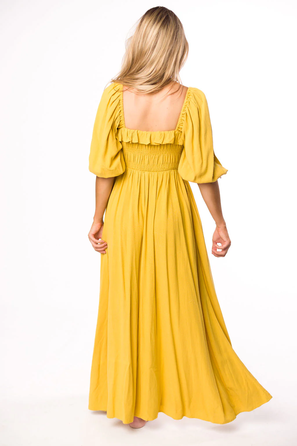 Devon Smocked Maxi Dress in Mustard - Bump Friendly *Final-Sale* - Image 21