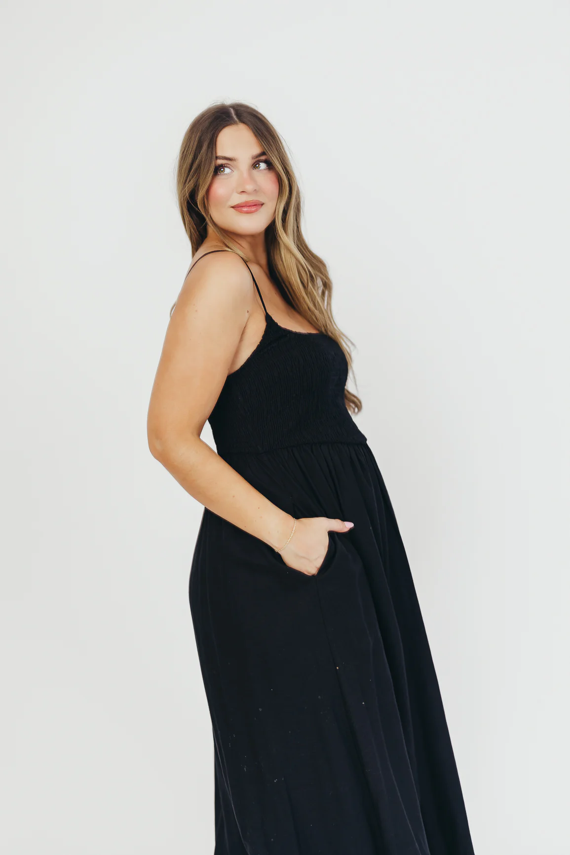 Josefina Smocked Maxi Dress in Black - Bump Friendly *6/23 PRE-ORDER* - Image 11