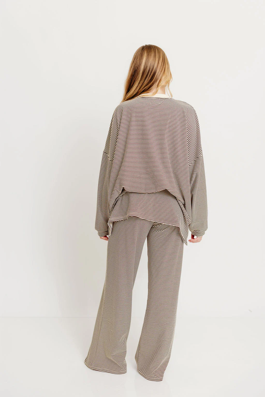 Campbell Striped Fleece Lounge Pants in Brown - Image 14