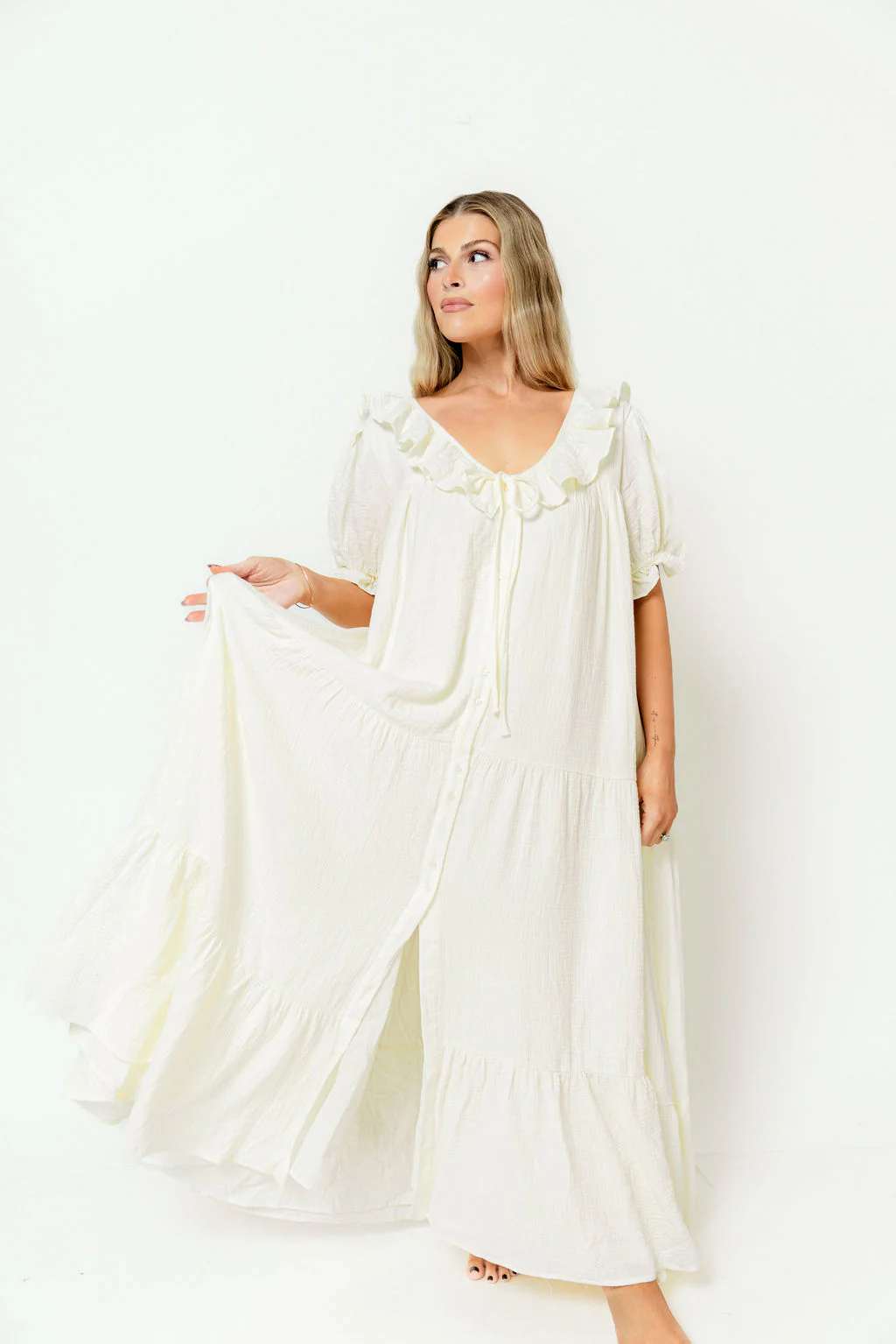 Sunday 100% Cotton Maxi Dress in Cream - Bump Friendly & Inclusive Sizing *6/23 PRE-ORDER* - Image 18