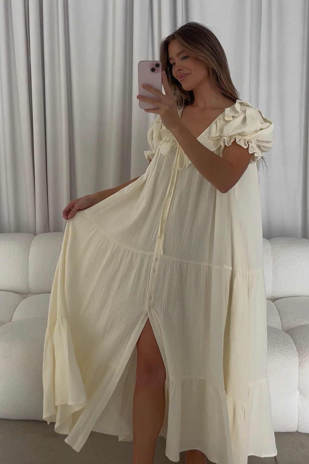 Sunday 100% Cotton Maxi Dress in Cream - Bump Friendly & Inclusive Sizing *6/23 PRE-ORDER* - Image 4