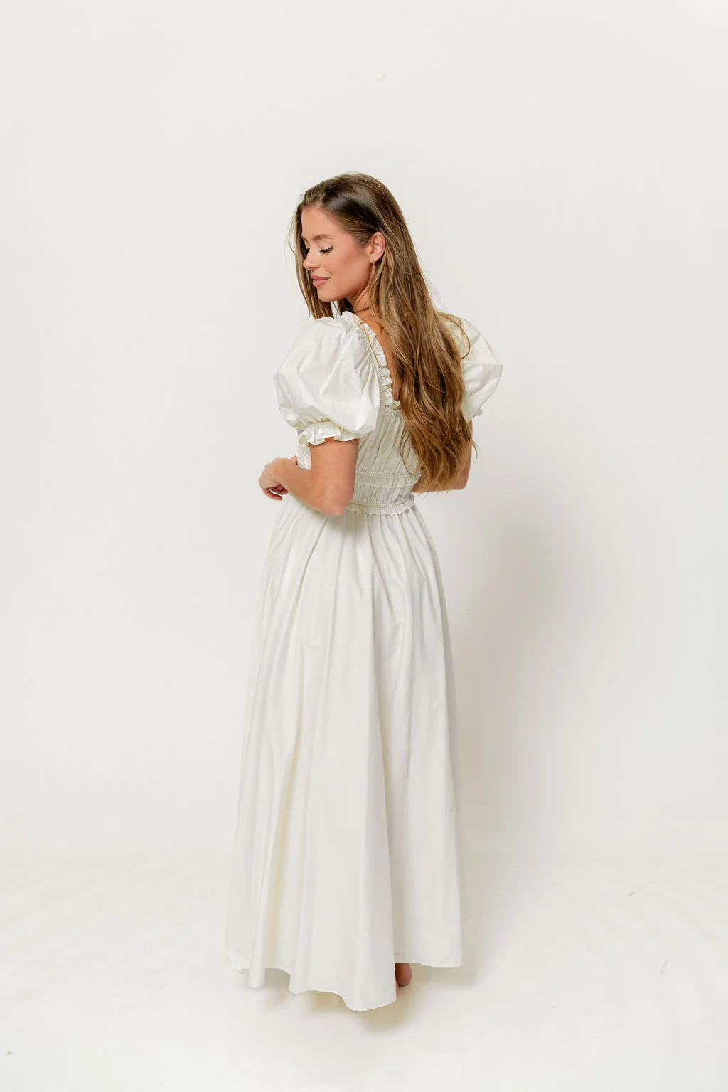 Sydnee Cotton Maxi Dress in Cream - Bump Friendly - Image 4