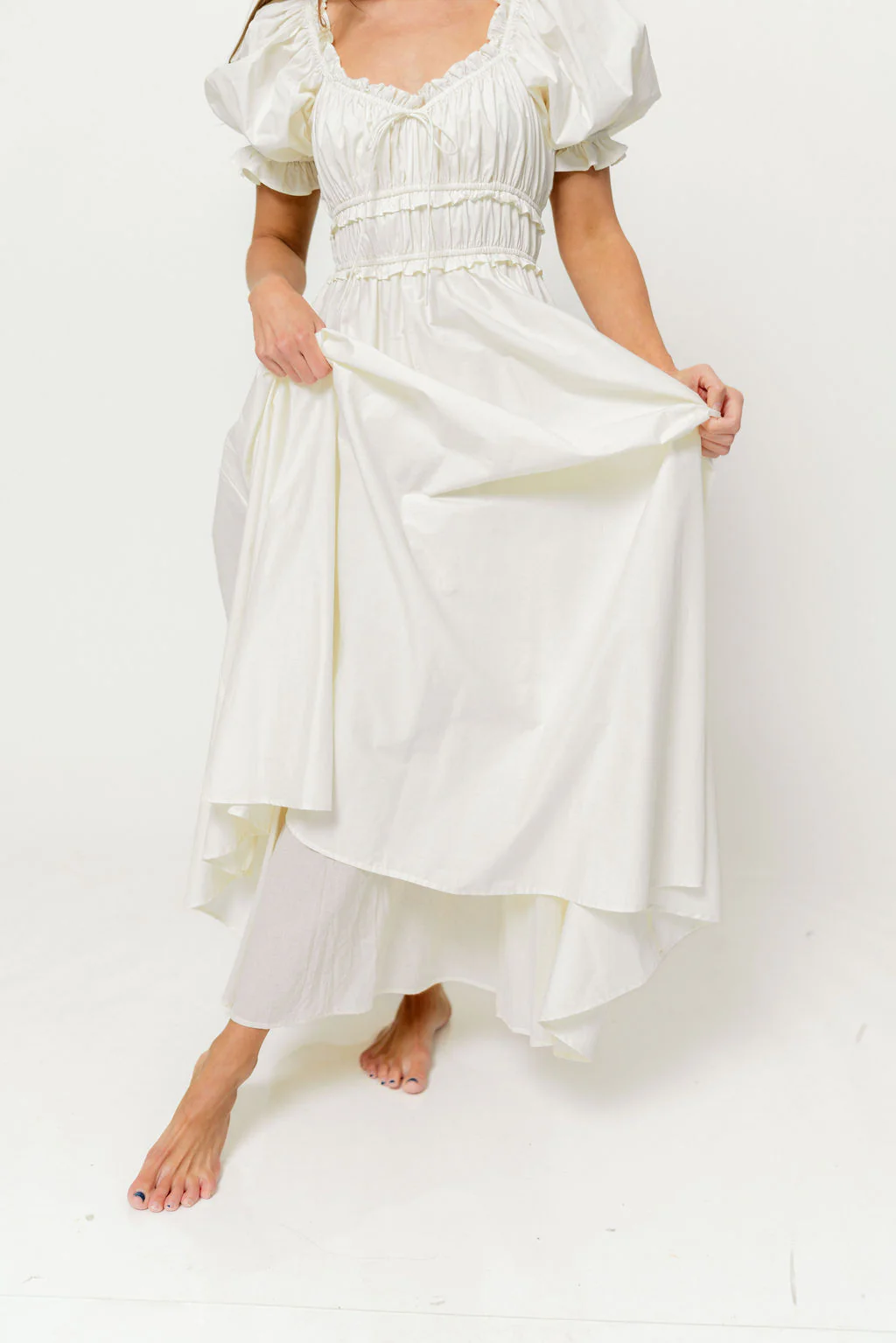 Sydnee Cotton Maxi Dress in Cream - Bump Friendly - Image 6