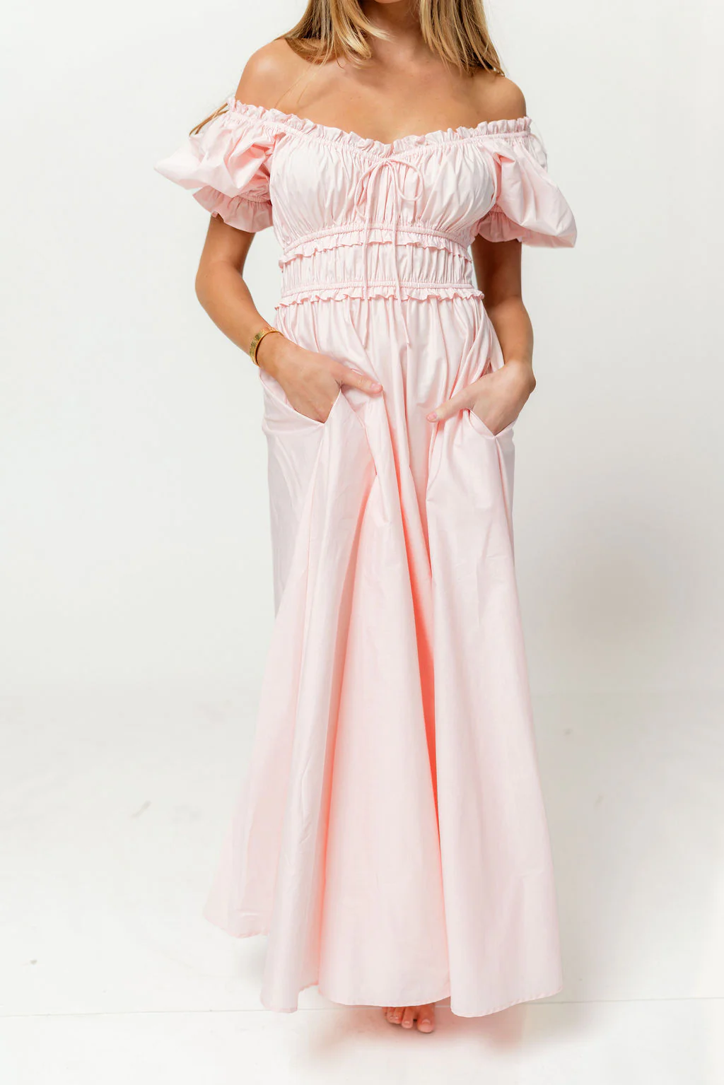 Sydnee Cotton Maxi Dress in Pale Pink - Bump Friendly - Image 10