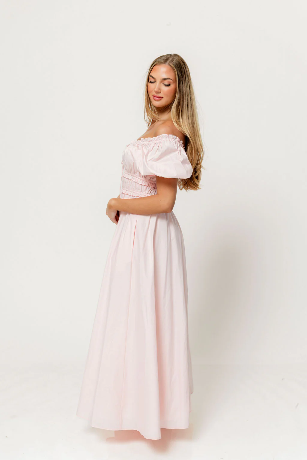 Sydnee Cotton Maxi Dress in Pale Pink - Bump Friendly - Image 5