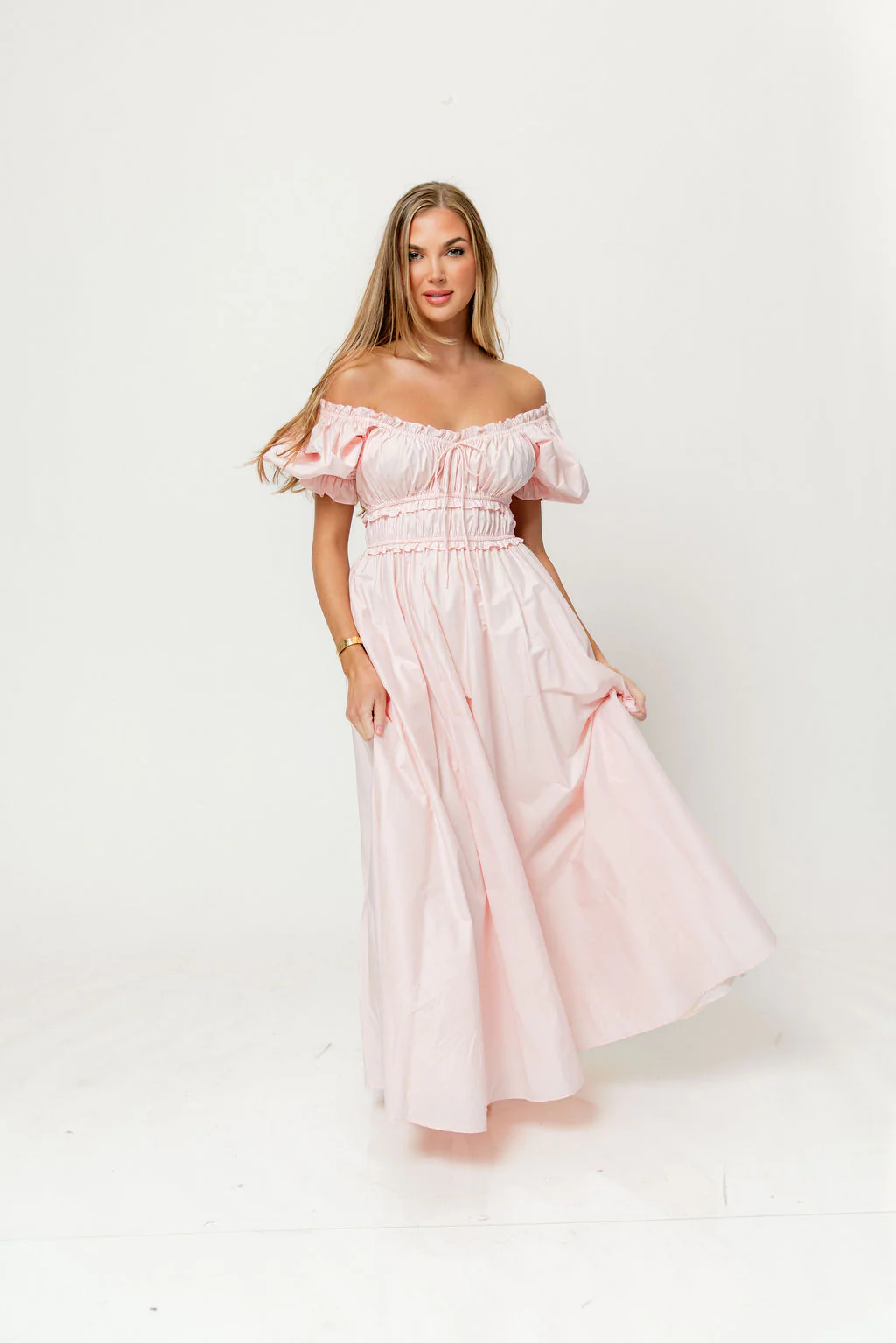 Sydnee Cotton Maxi Dress in Pale Pink - Bump Friendly - Image 7