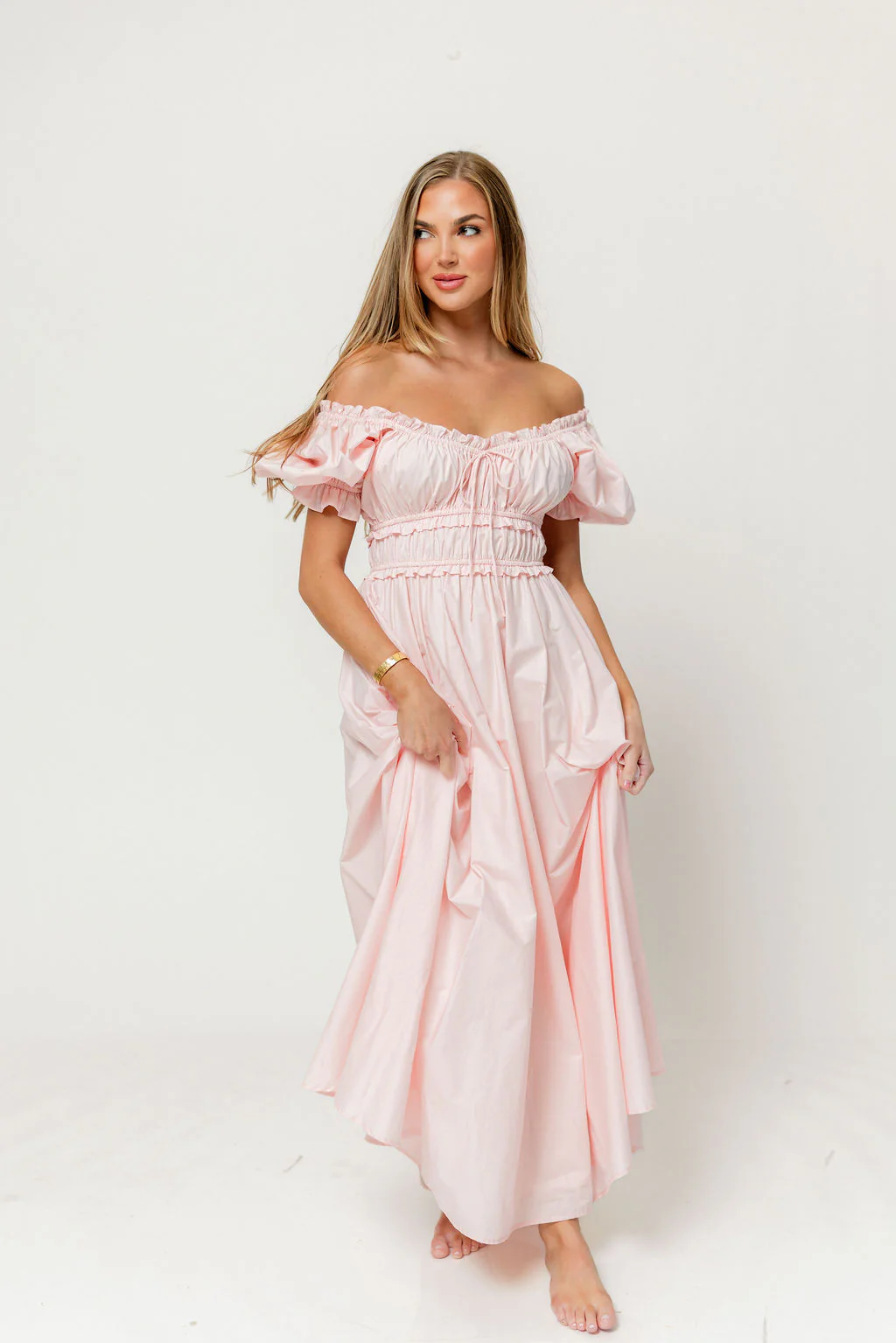 Sydnee Cotton Maxi Dress in Pale Pink - Bump Friendly - Image 8