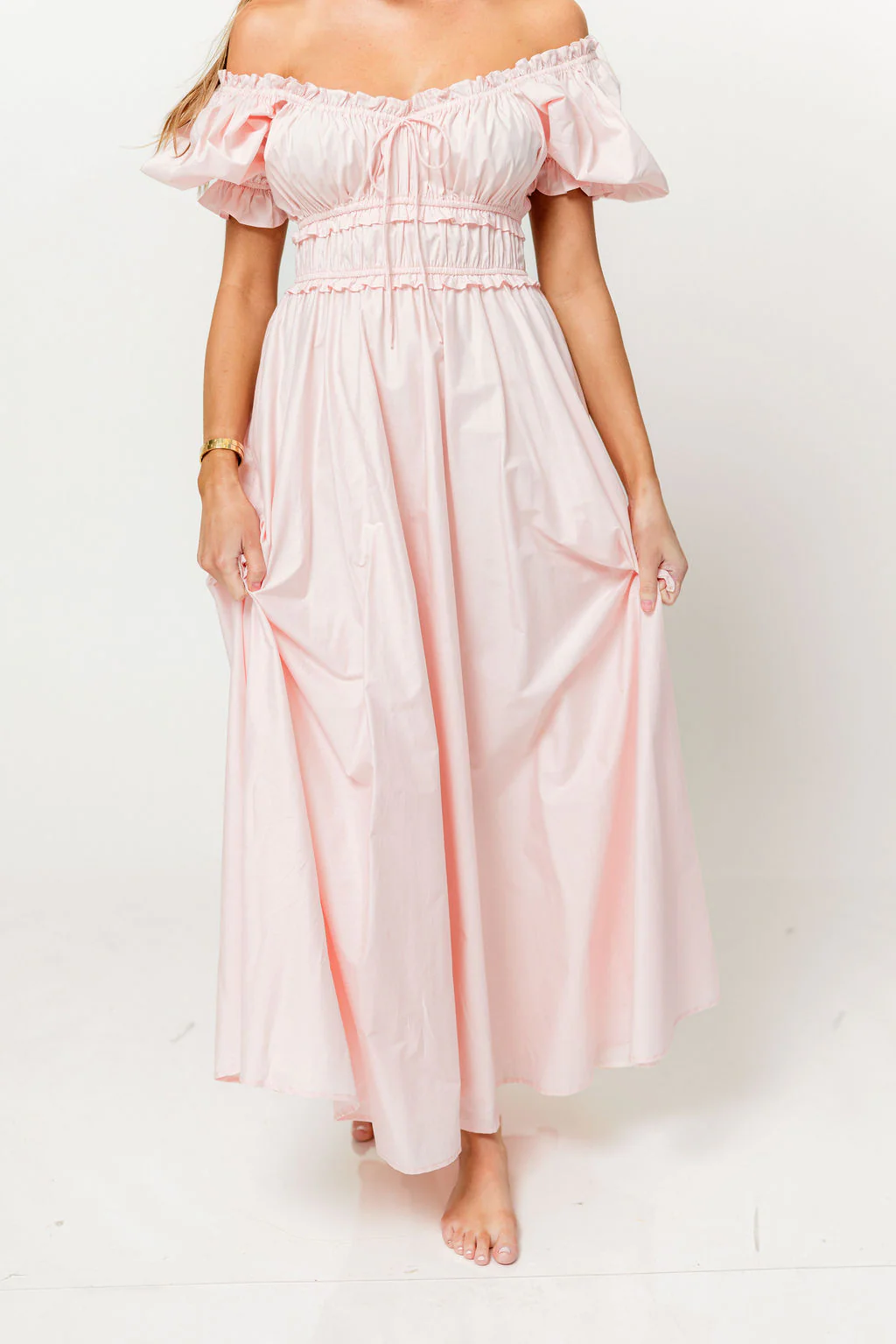 Sydnee Cotton Maxi Dress in Pale Pink - Bump Friendly - Image 9