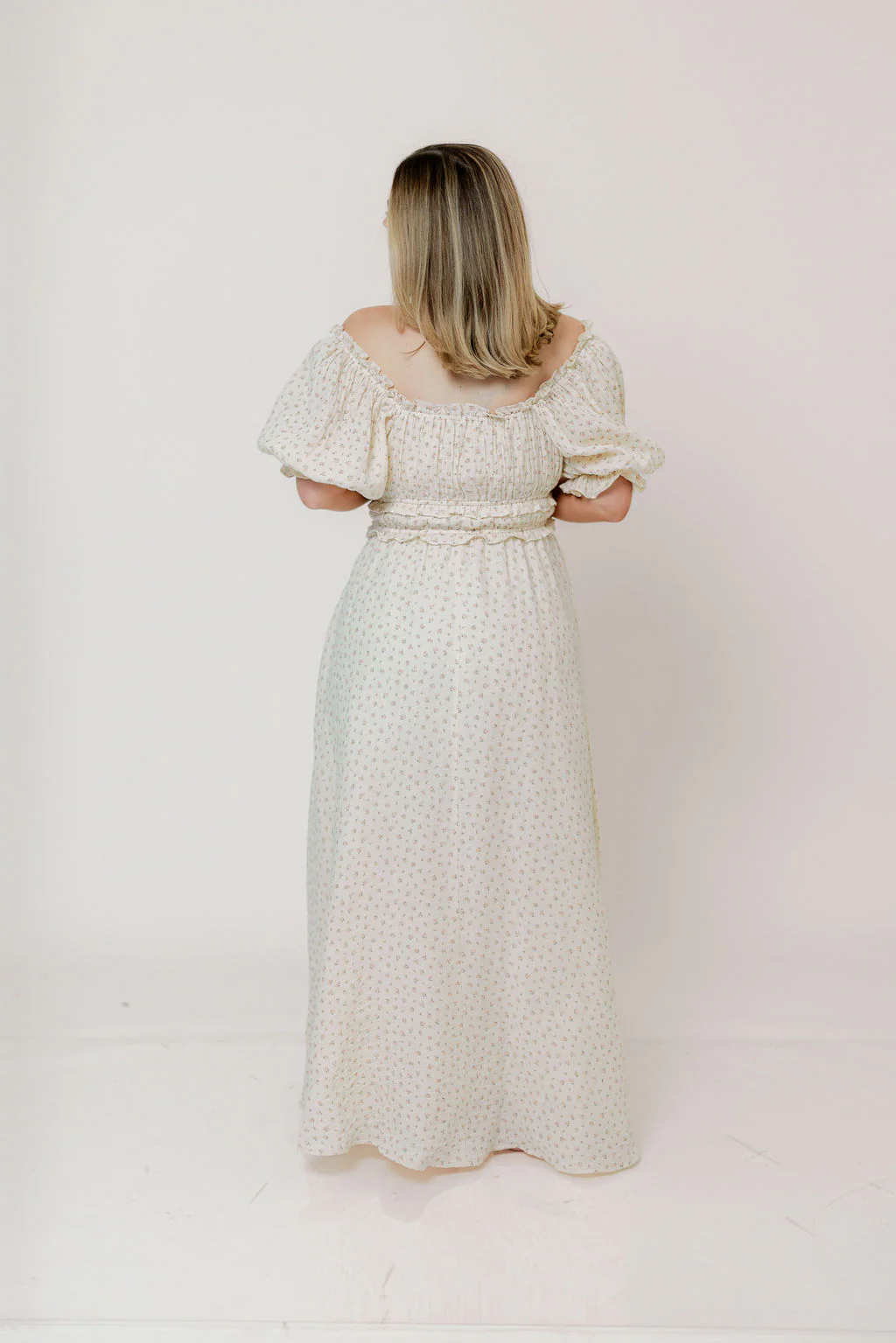100% Cotton Sydnee Maxi Dress in Premium Blush Floral - Bump Friendly - Image 16