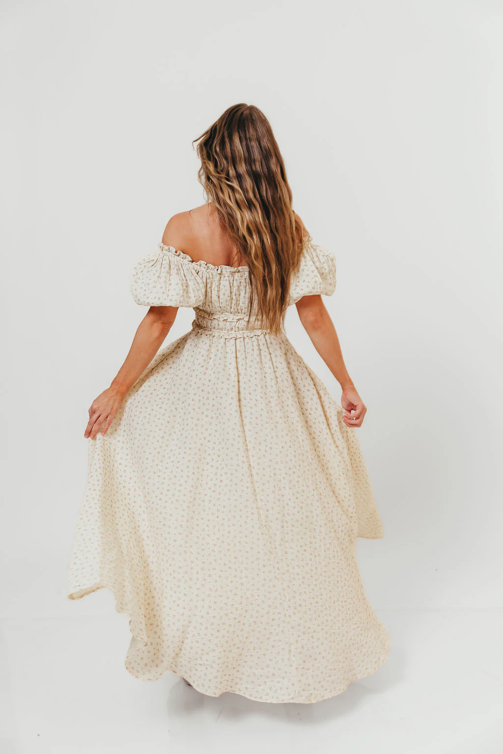 100% Cotton Sydnee Maxi Dress in Premium Blush Floral - Bump Friendly - Image 6
