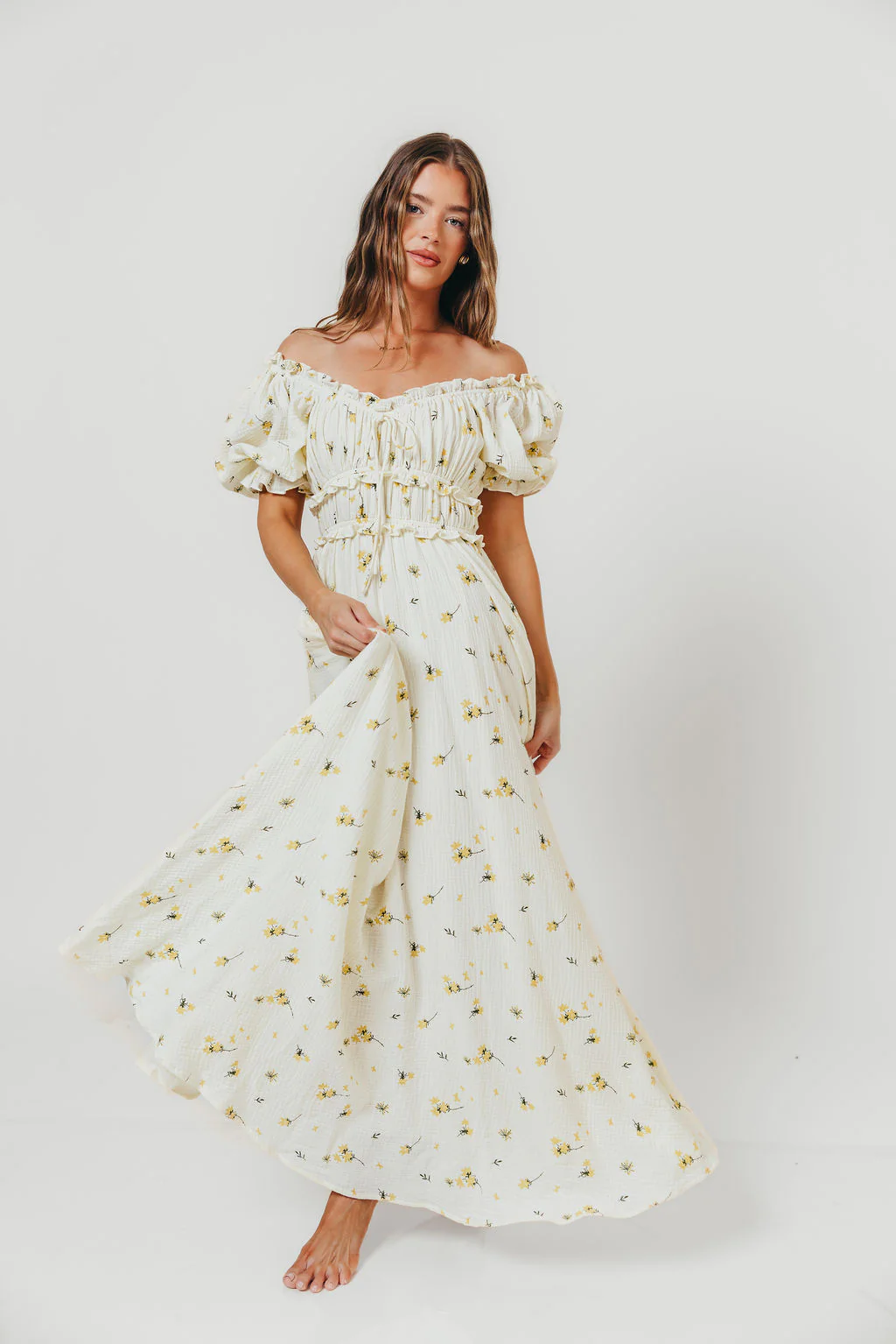 Sydnee Maxi Dress in Yellow Floral - Bump Friendly - Image 7